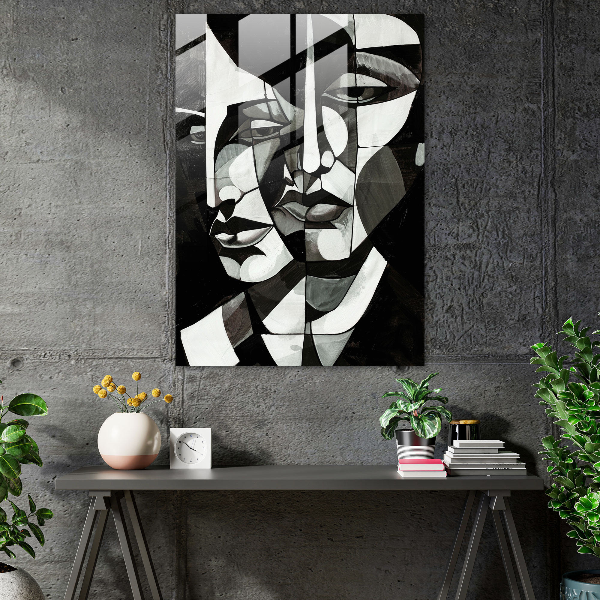 Black And White Cubism Home Decoration - Cubism, Cubism, Home Decoration, Modern Art