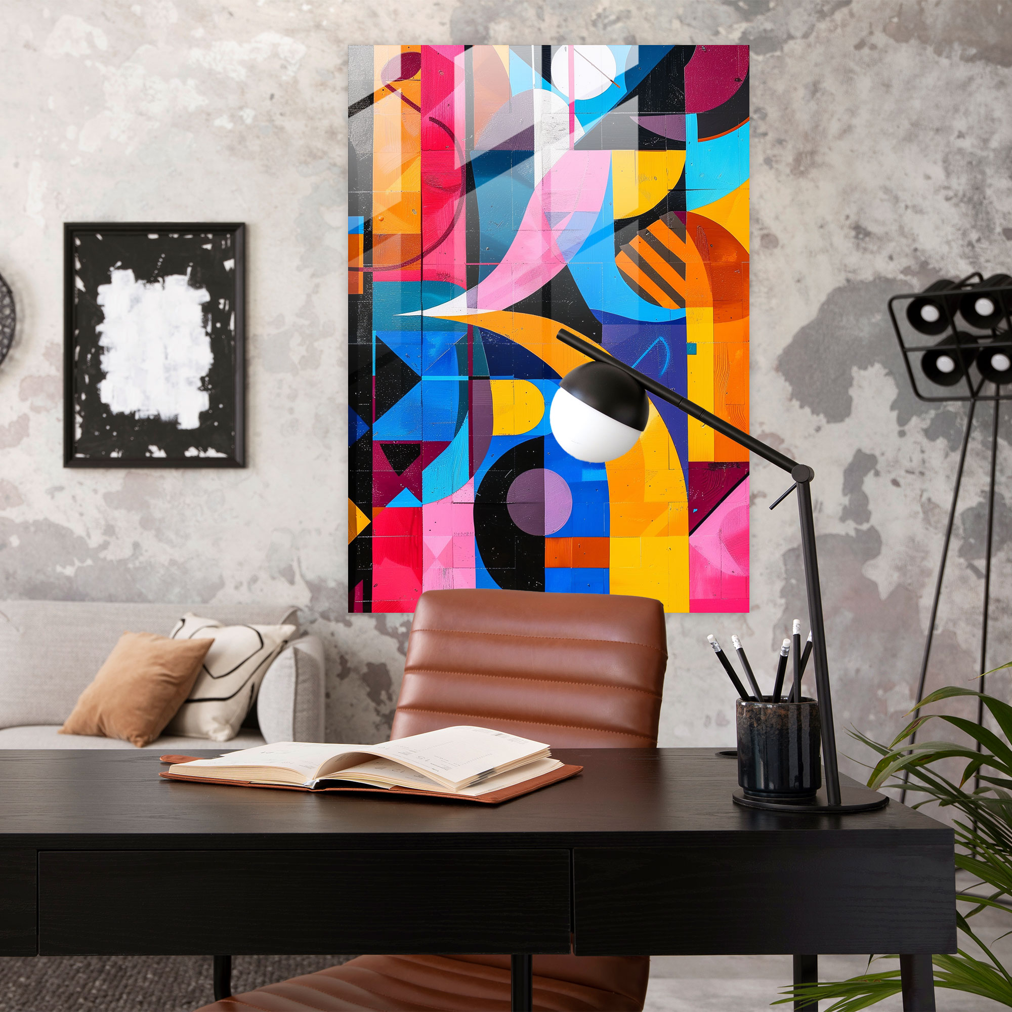 Vibrant Cubism Wall Decoration - Cubism, Glass Wall Art, Wall Decoration, Glass Print