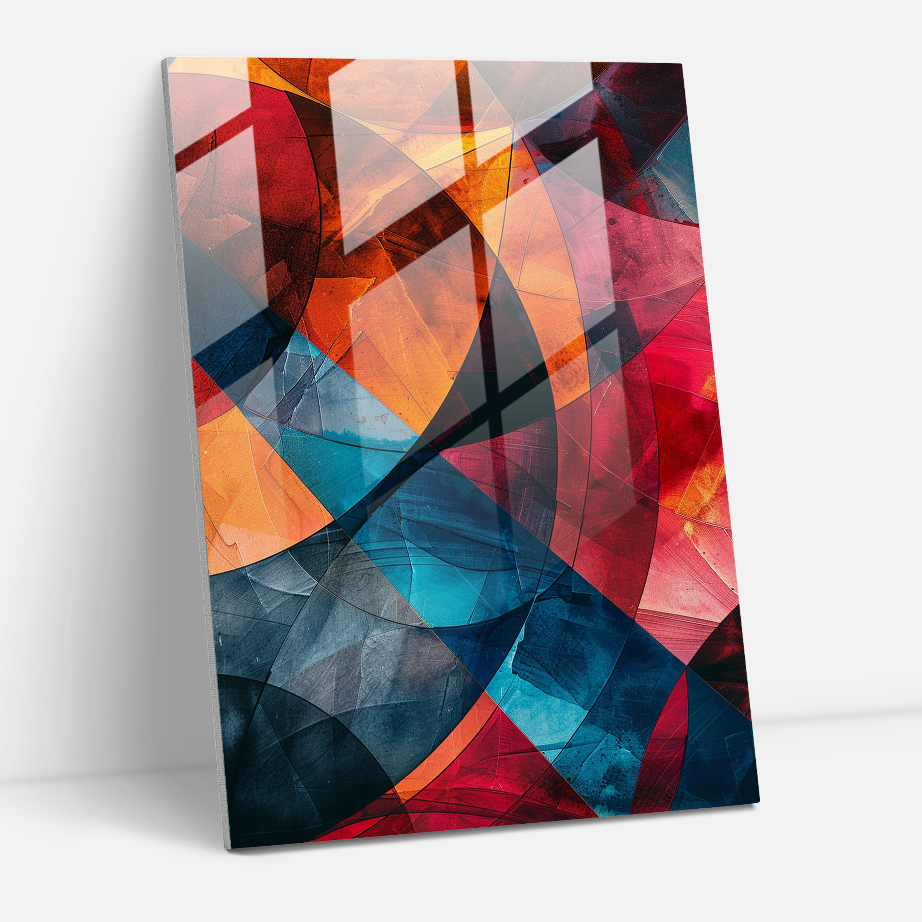Bold Cubism Glass Print - Cubism, Wall Decoration, Home Decoration, Glass Wall Art
