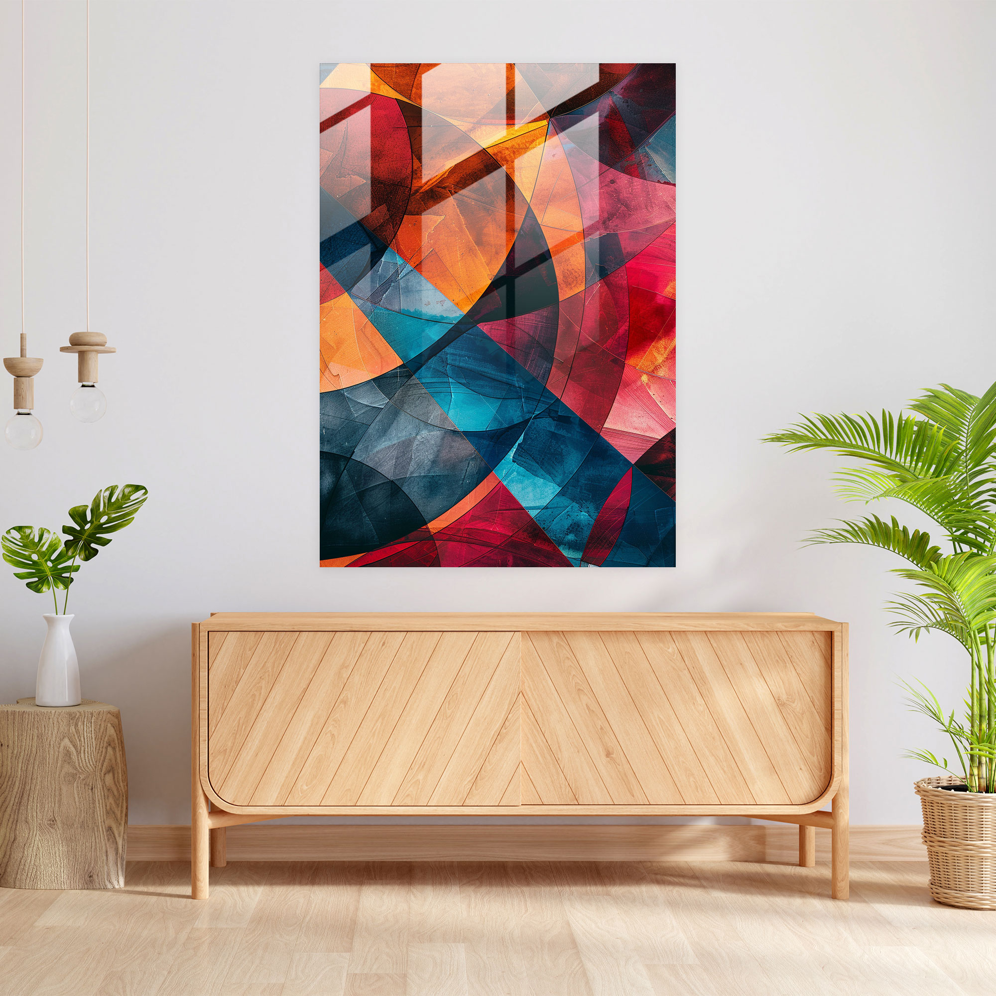 Bold Cubism Glass Print - Cubism, Wall Decoration, Home Decoration, Glass Wall Art