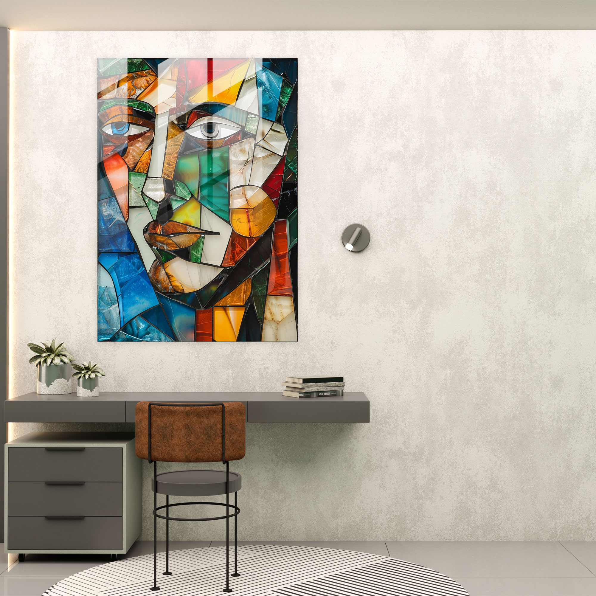 Cubist Portrait Glass Wall Art - Cubism, Modern Art, Glass Wall Art, Wall Decoration