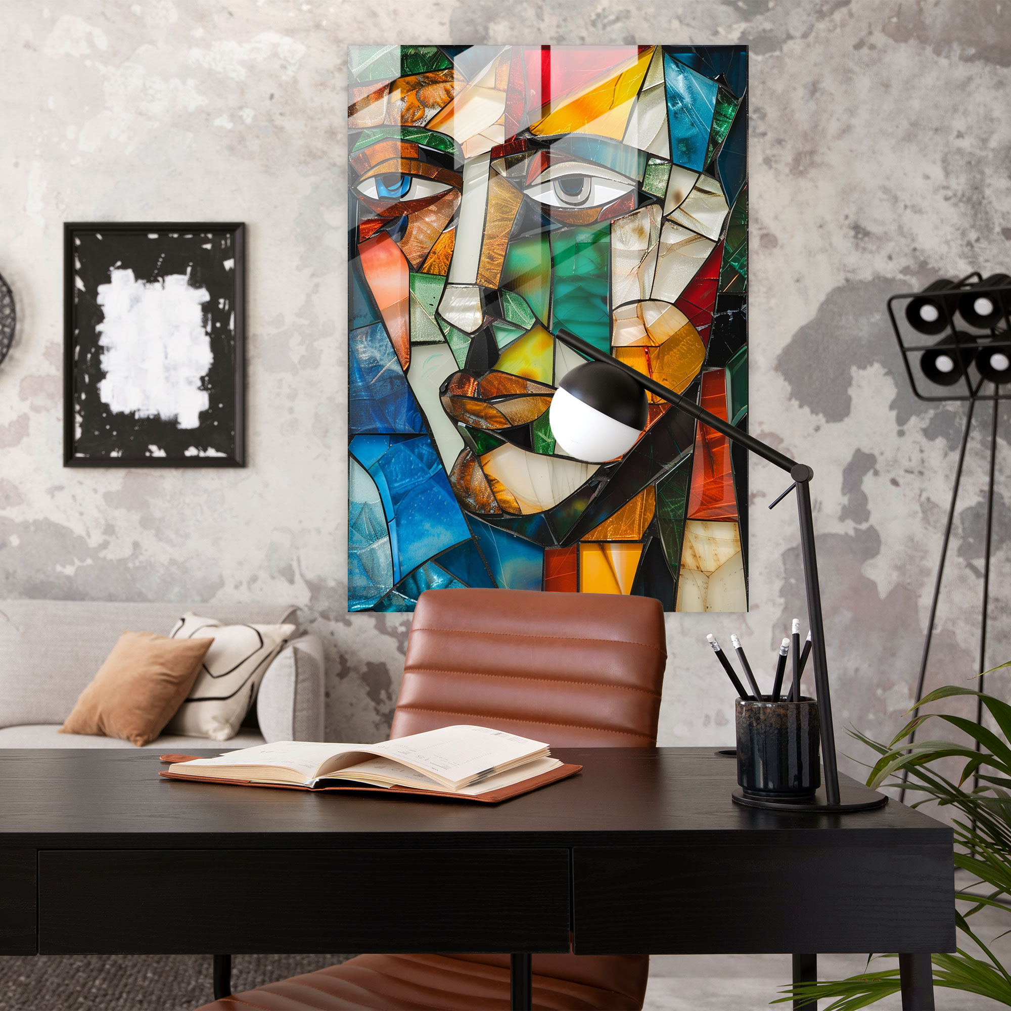 Cubist Portrait Glass Wall Art - Cubism, Modern Art, Glass Wall Art, Wall Decoration