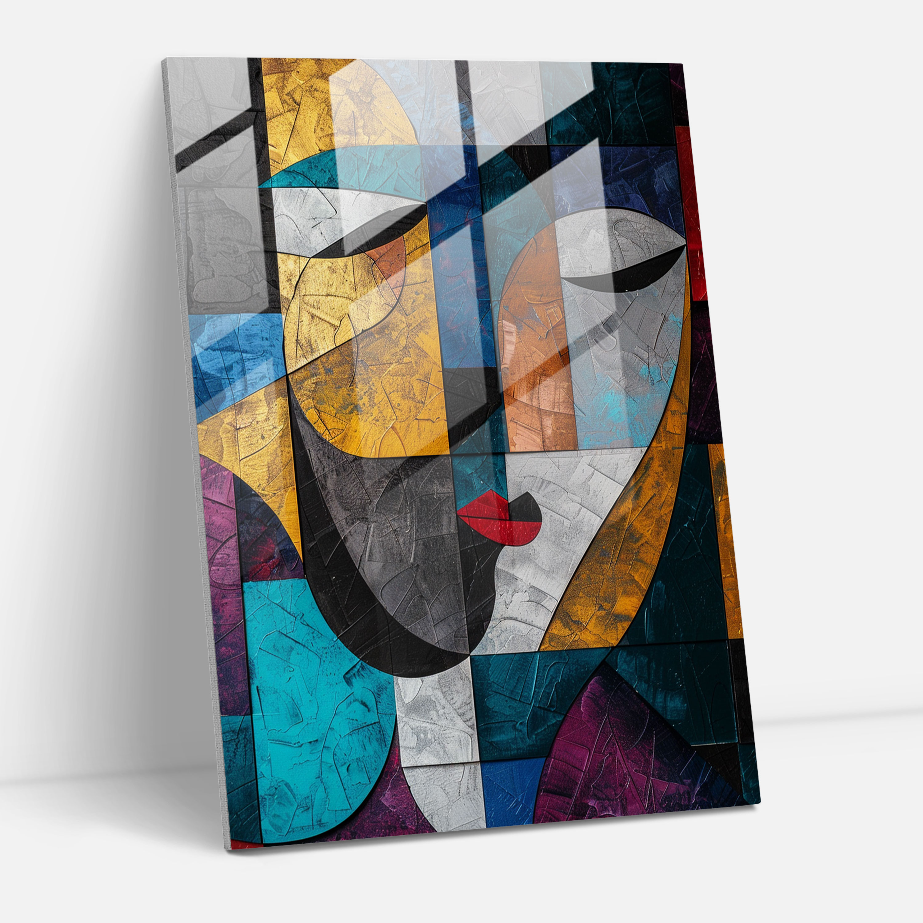 Geometric Cubism Wall Decoration - Cubism, Wall Decoration, Glass Art, Cubism