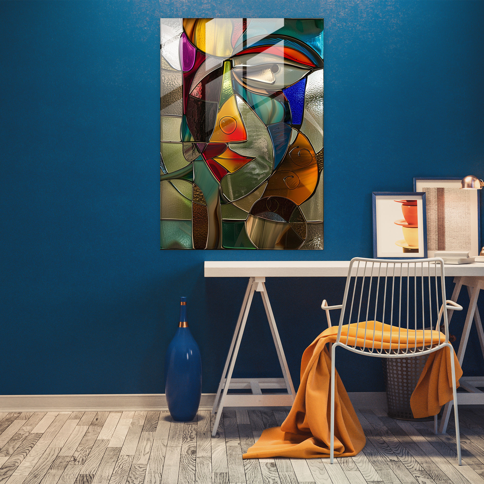 Whimsical Cubism Glass Art - Cubism, Glass Art, Glass Wall Art, Wall Decoration