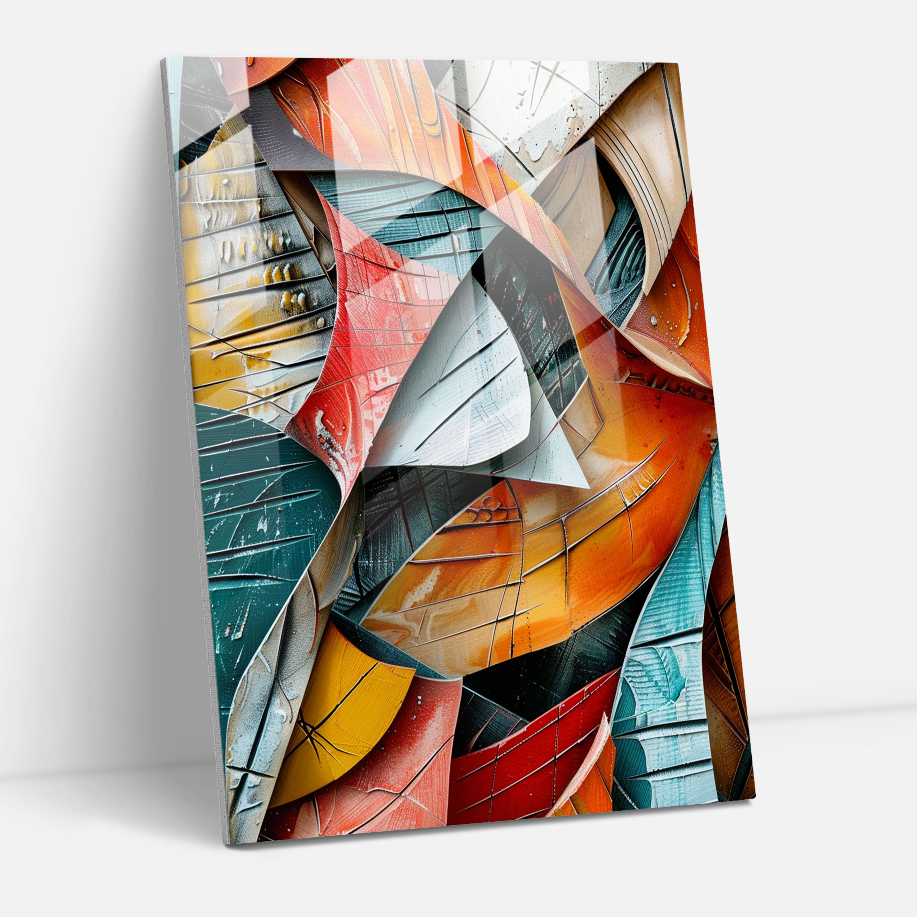 Sculptural Cubism Modern Art - Cubism, Cubism, Glass Print, Home Decoration