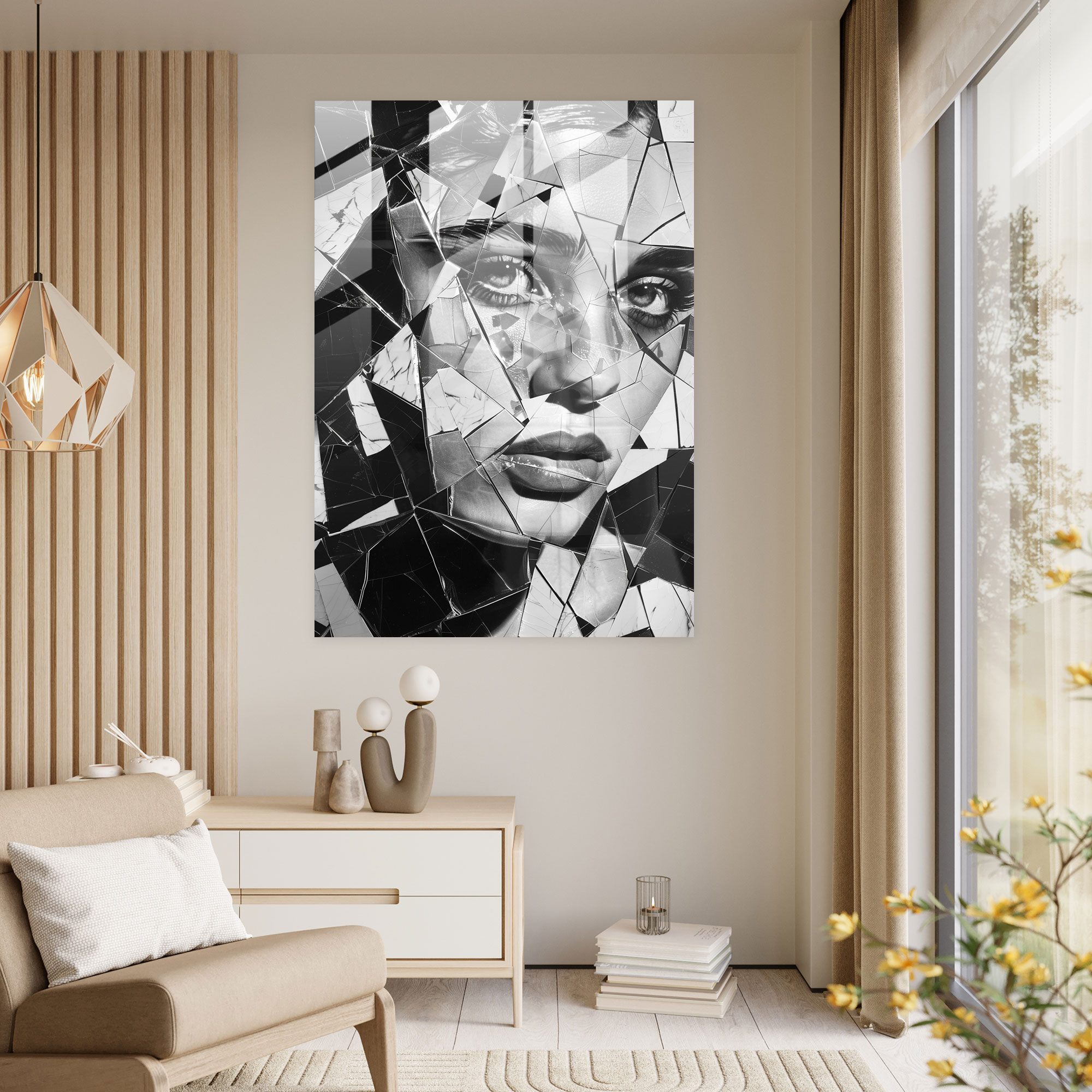 Cubism Woman Portrait Glass Wall Art - Cubism, Cubism, Glass Print, Home Decoration