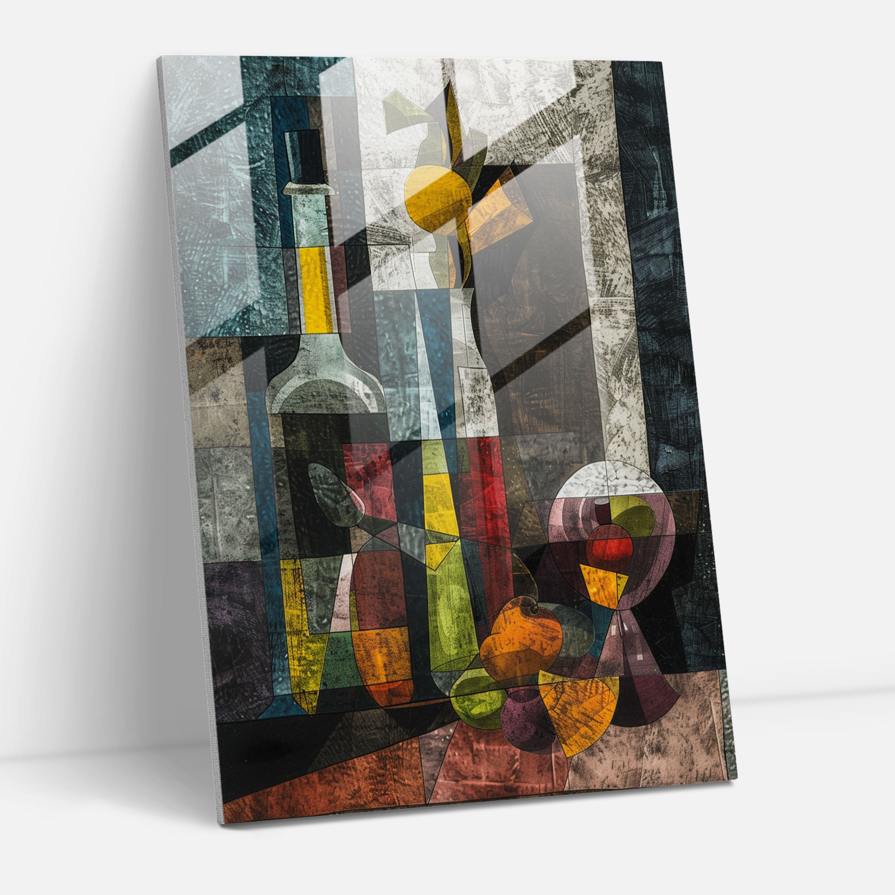 Cubism Still Life Glass Wall Decoration - Cubism, Modern Art, Glass Print, Wall Decoration