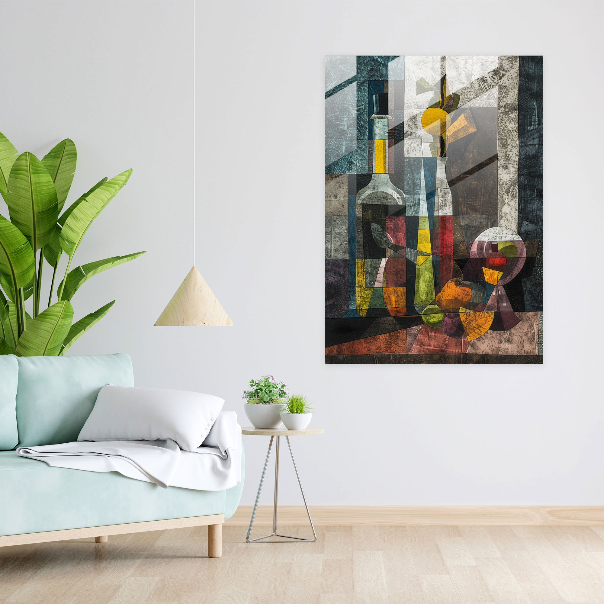 Cubism Still Life Glass Wall Decoration - Cubism, Modern Art, Glass Print, Wall Decoration