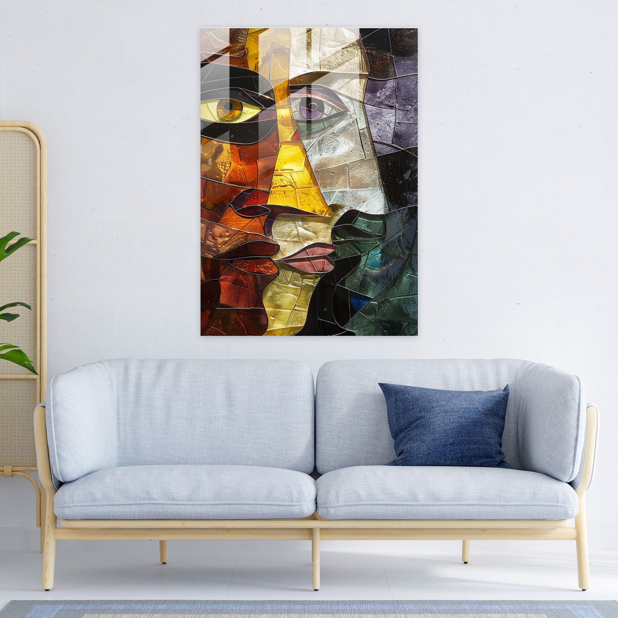 Cubism Abstract Figures Glass Art - Cubism, Glass Art, Glass Print, Glass Wall Art
