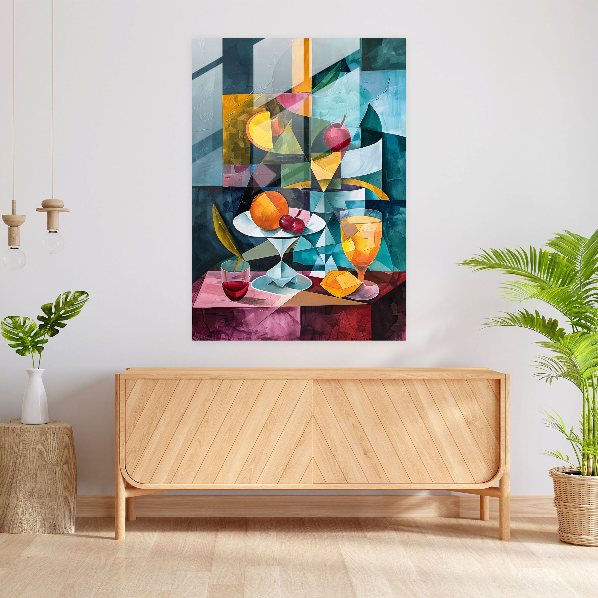 Cubism Still Life Glass Wall Decoration - Cubism, Glass Print, Cubism, Wall Decoration