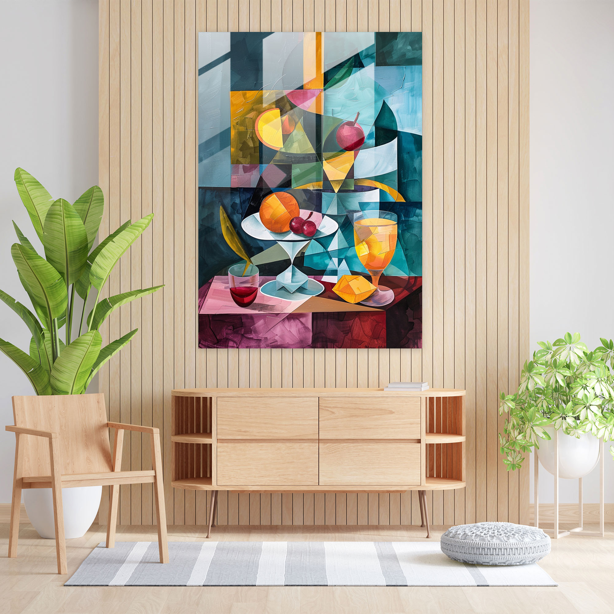Cubism Still Life Glass Wall Decoration - Cubism, Glass Print, Cubism, Wall Decoration