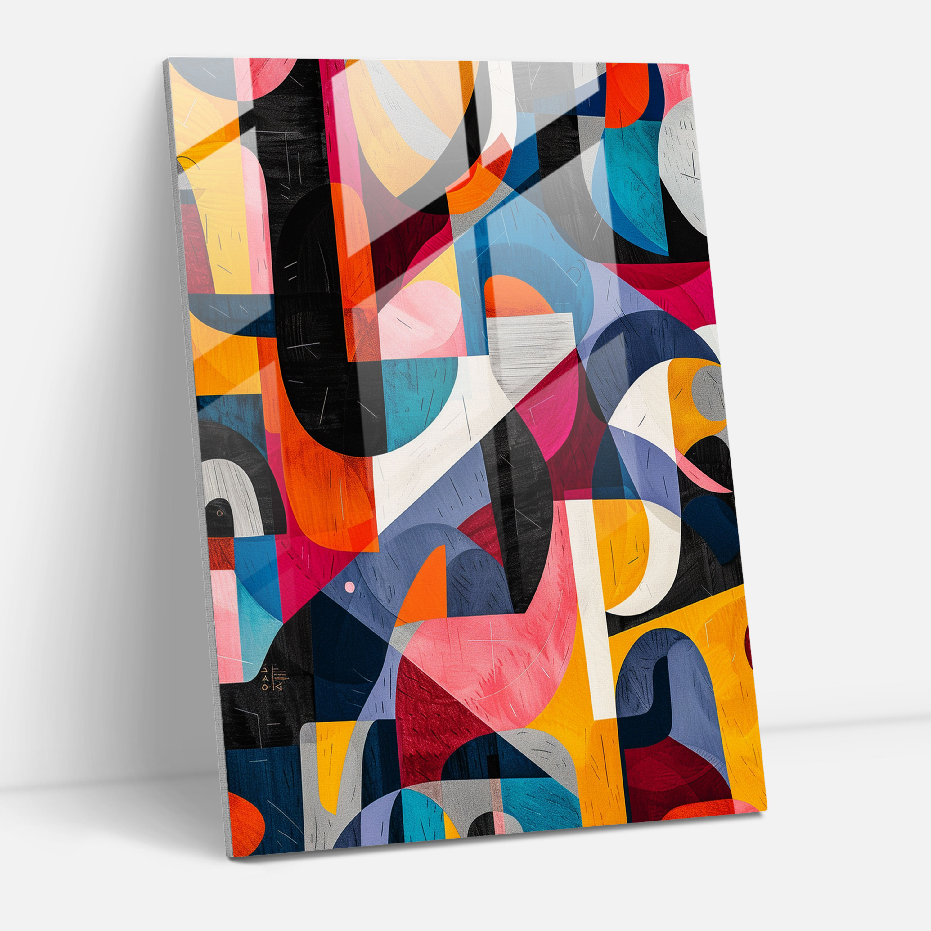 Cubism Glass Wall Art Modern Art - Cubism, Glass Print, Glass Wall Art, Colorful