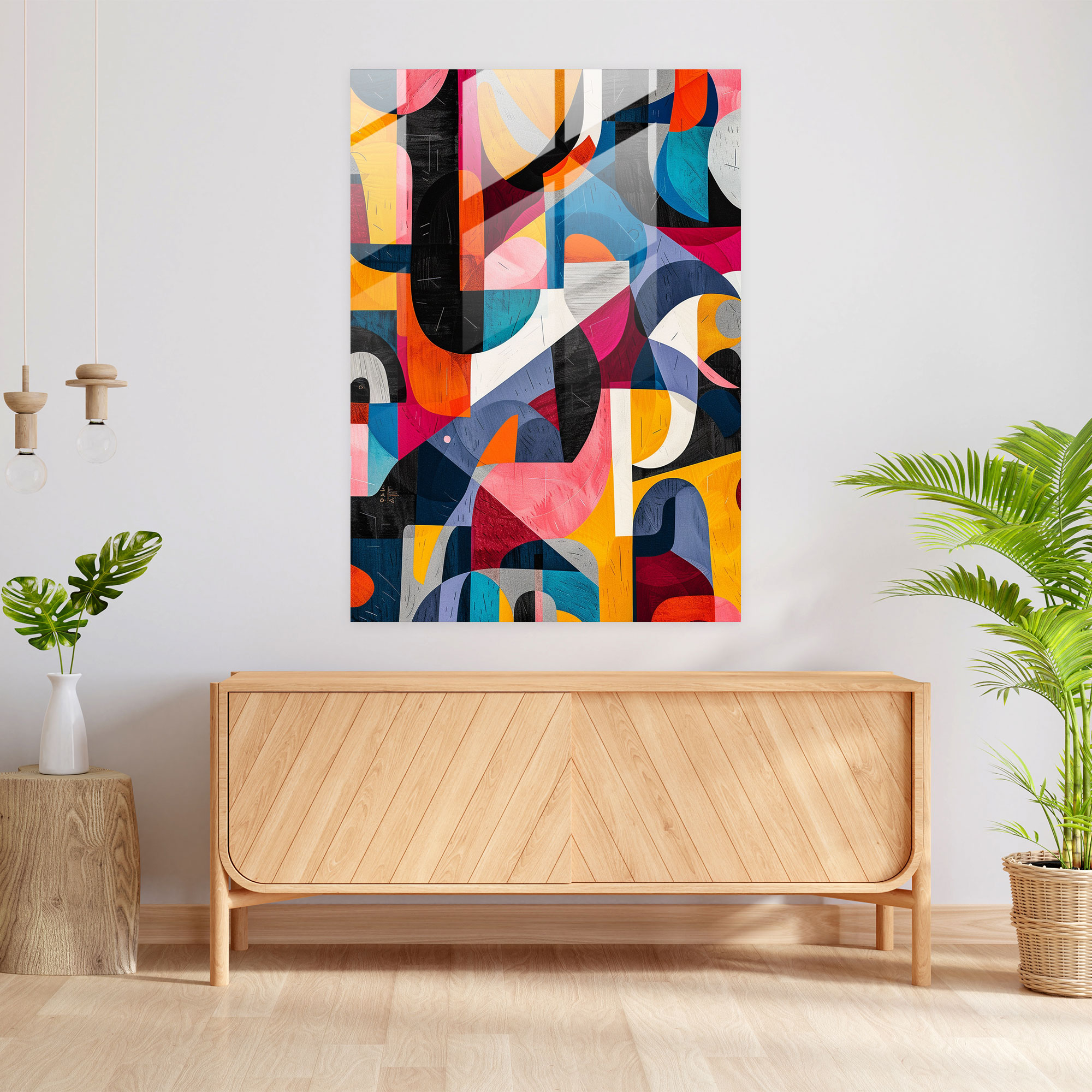 Cubism Glass Wall Art Modern Art - Cubism, Glass Print, Glass Wall Art, Colorful