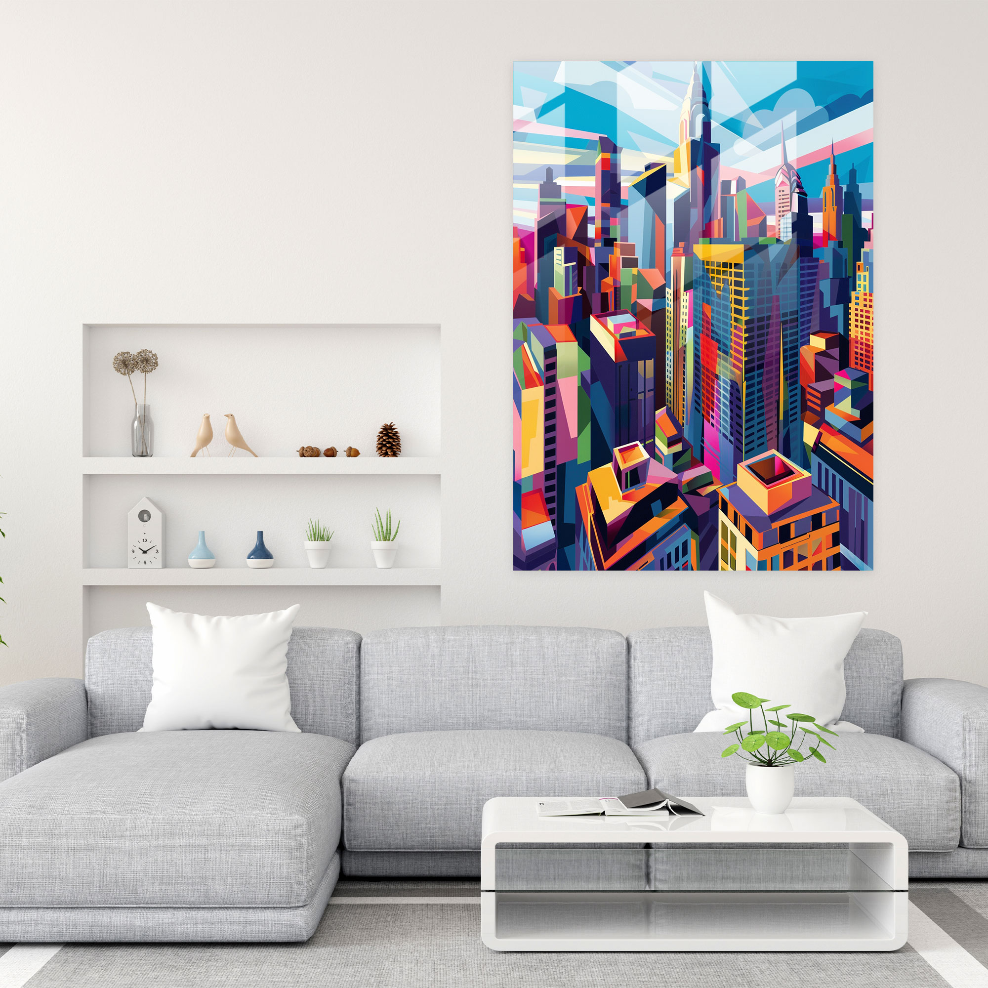 Cubism Glass Art Modern Art - Cubism, Home Decoration, Cubism, Angular
