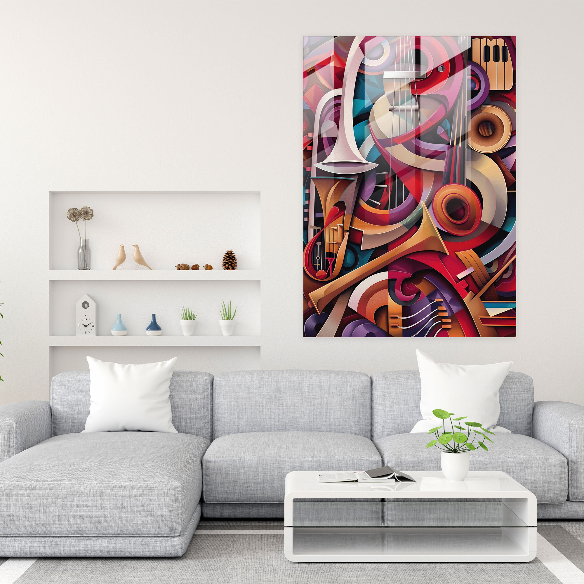 Cubism Glass Art Wall Decoration - Cubism, Wall Decoration, Cubism, Glass Print