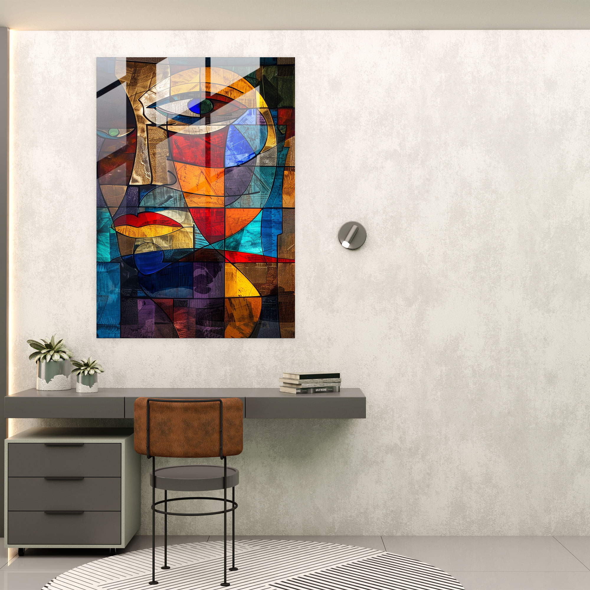 Cubism Abstract Glass Print - Cubism, Modern Art, Glass Print, Cubism