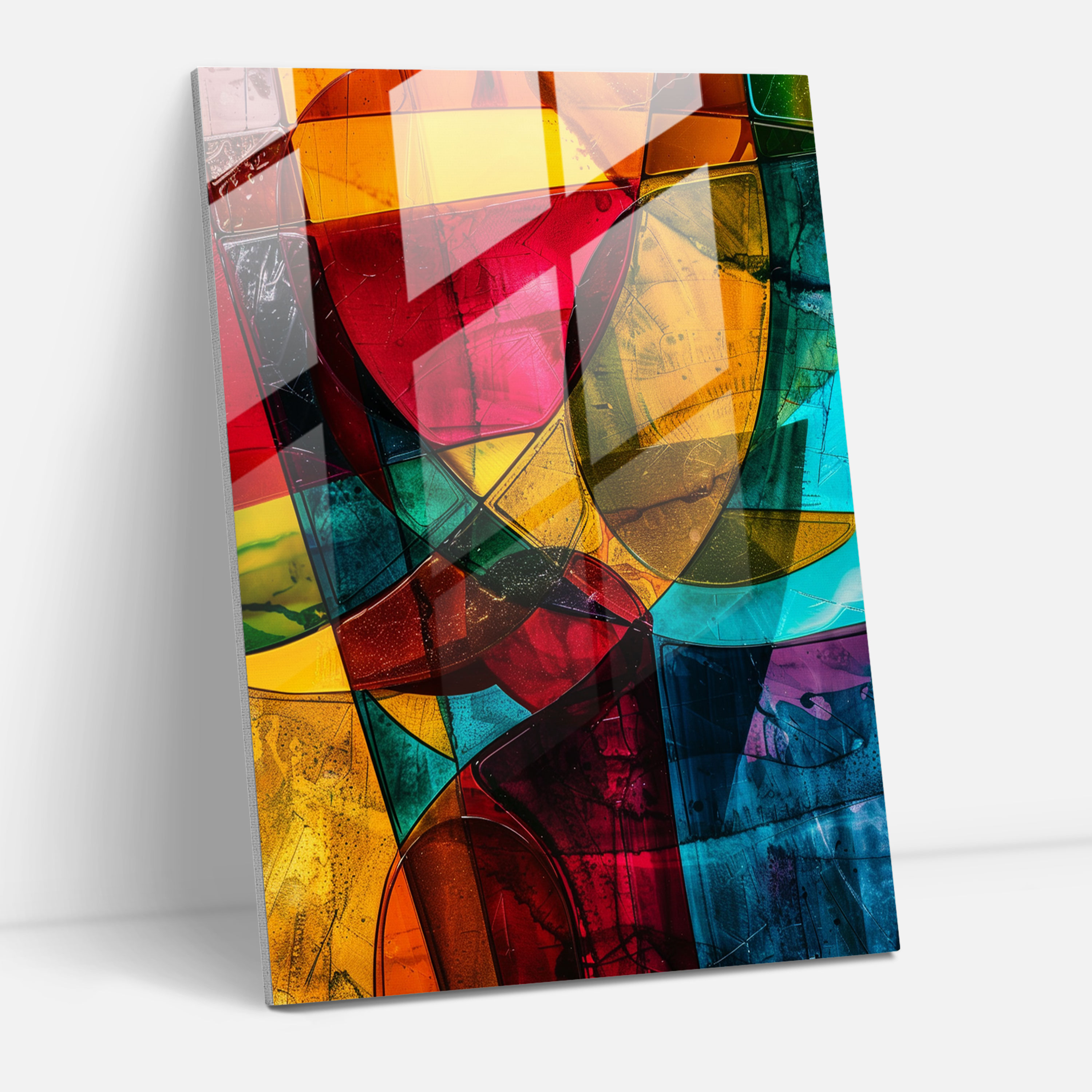 Bold Cubism Glass Print - Cubism, Glass Print, Glass Wall Art, Modern Art