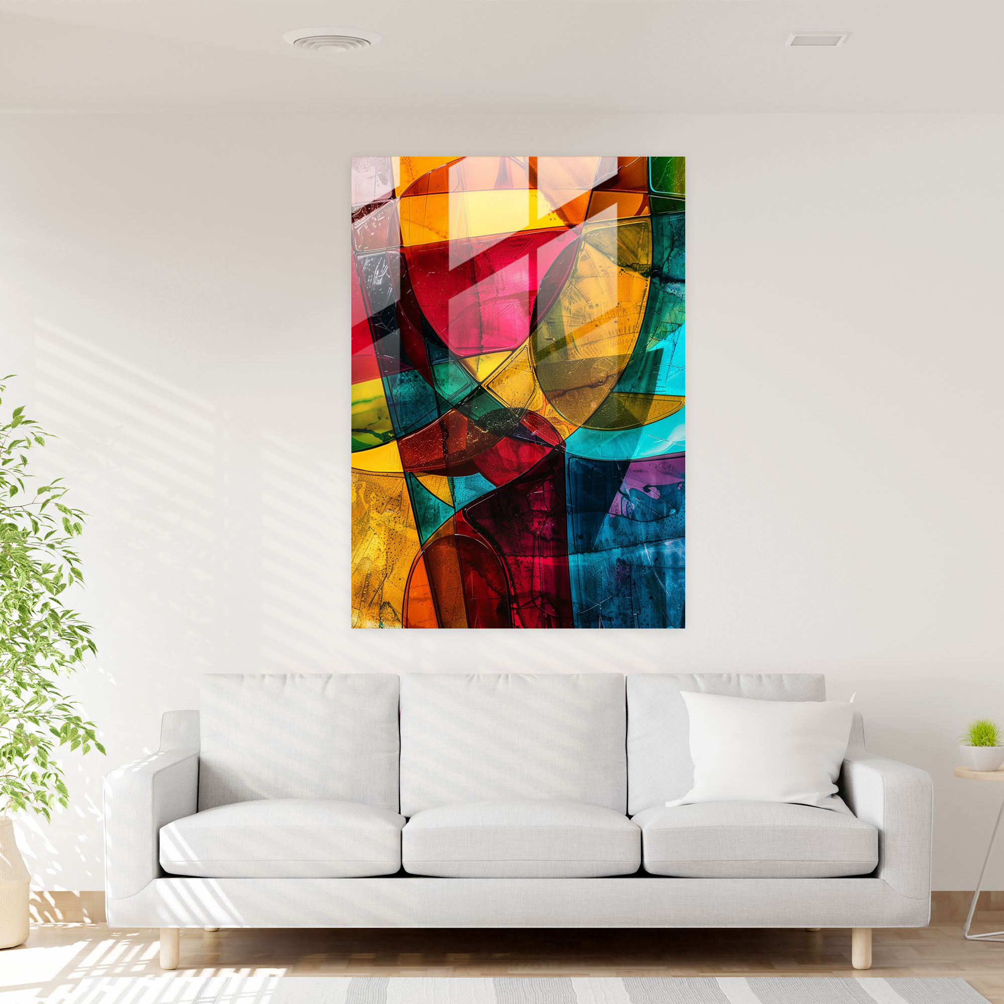 Bold Cubism Glass Print - Cubism, Glass Print, Glass Wall Art, Modern Art