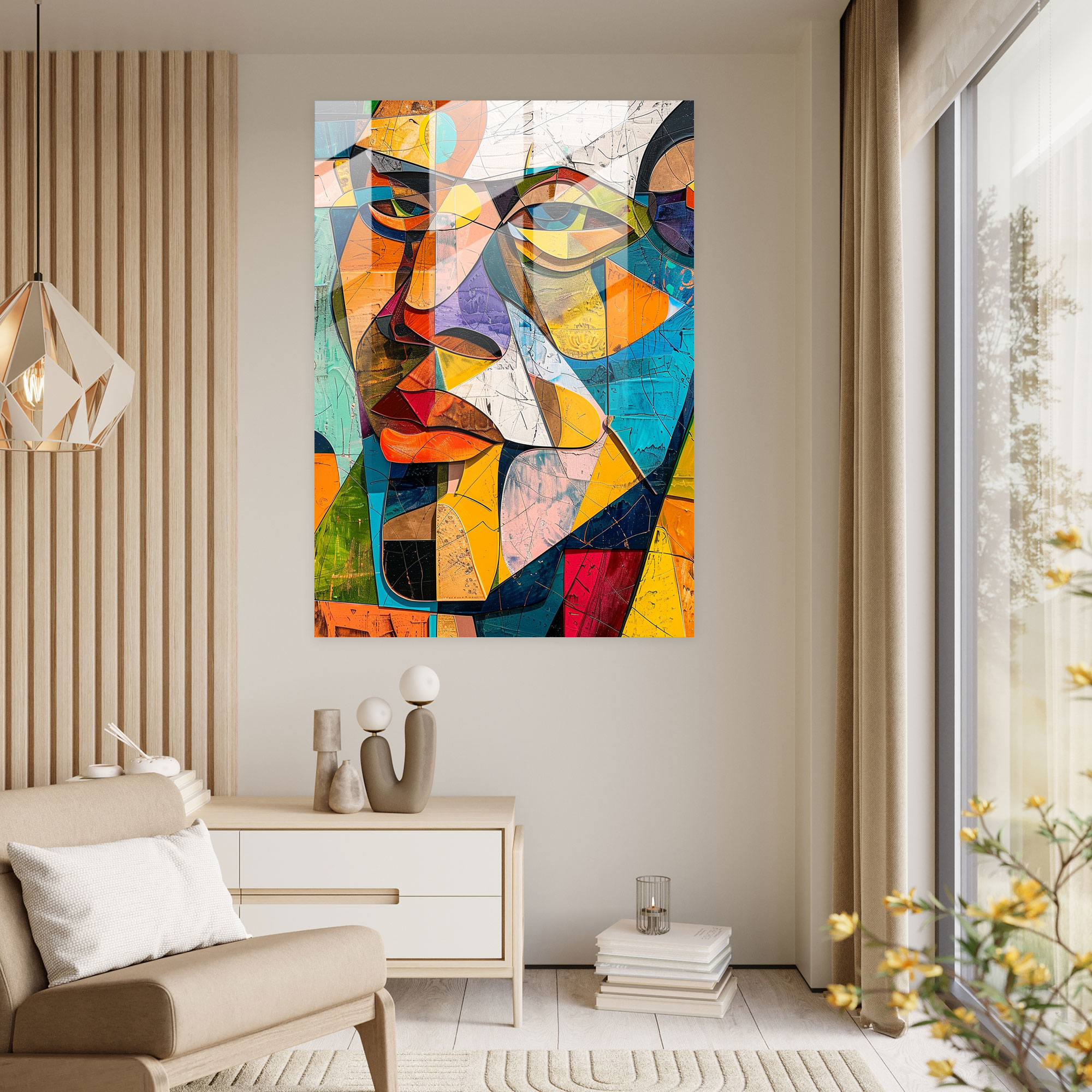 Vibrant Cubism Wall Decoration - Cubism, Modern Art, Cubism, Glass Art