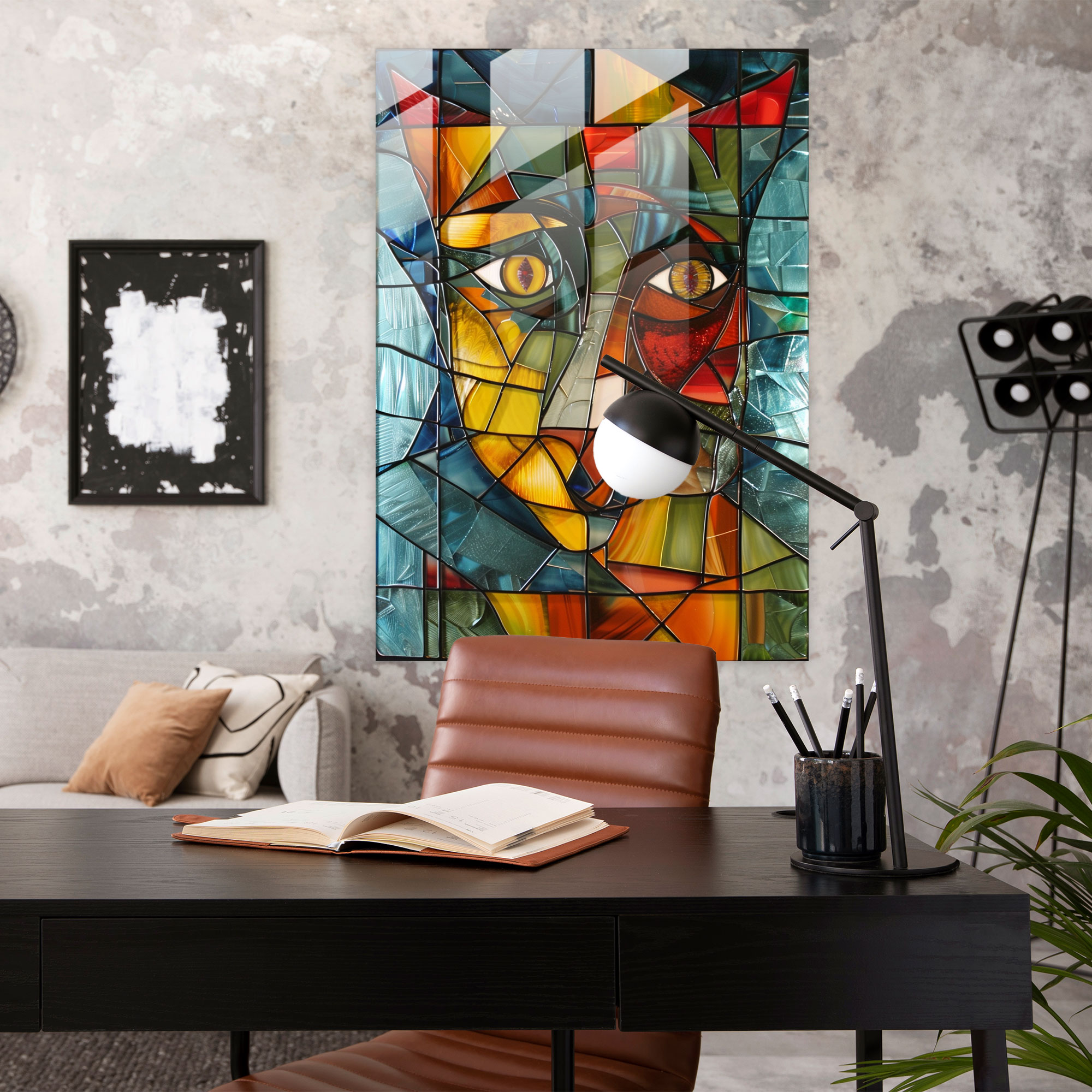 Cubism Animal Portrait Glass Wall Art - Cubism, Wall Decoration, Home Decoration, Cubism