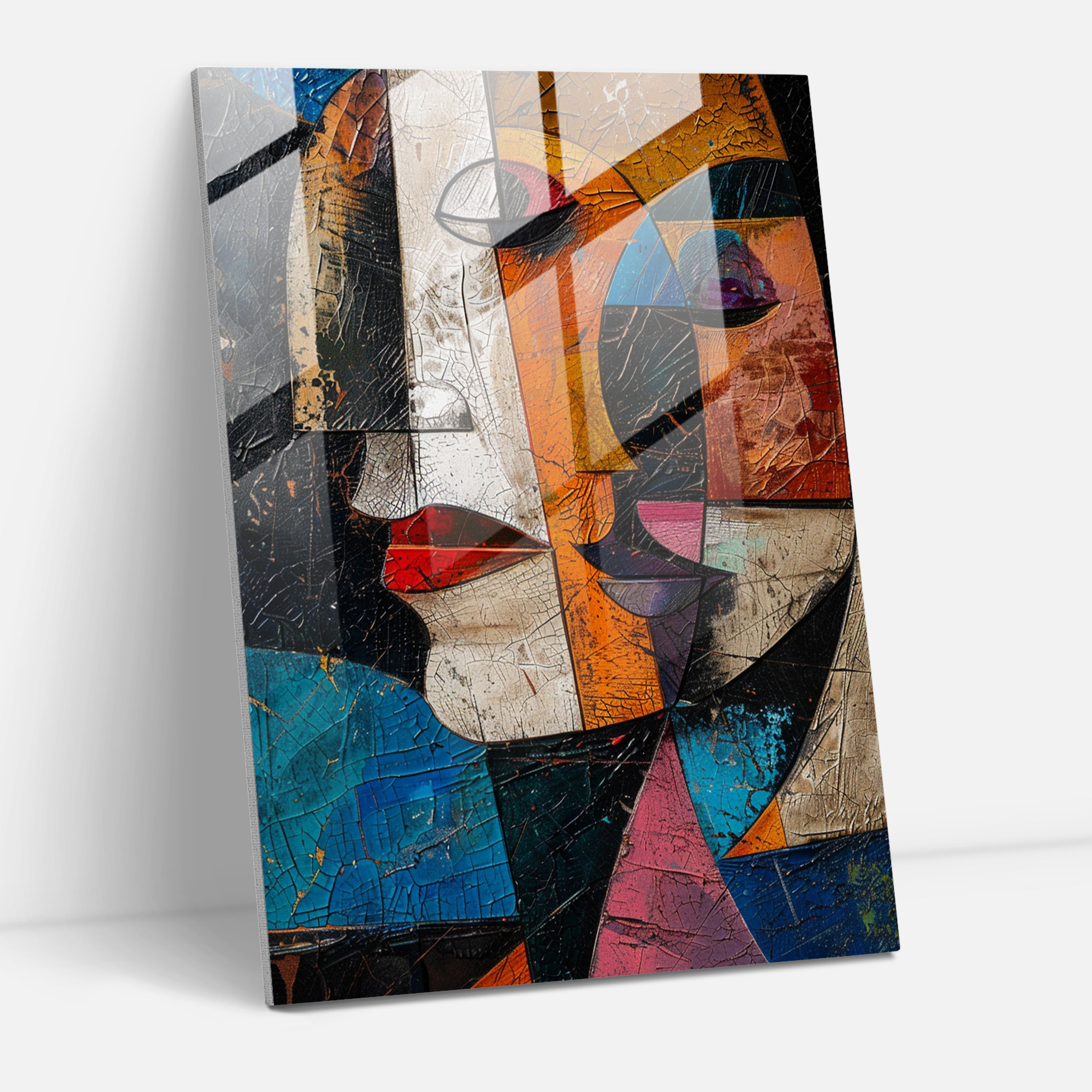 Cubism Abstract Glass Art - Cubism, Cubism, Modern Art, Glass Print