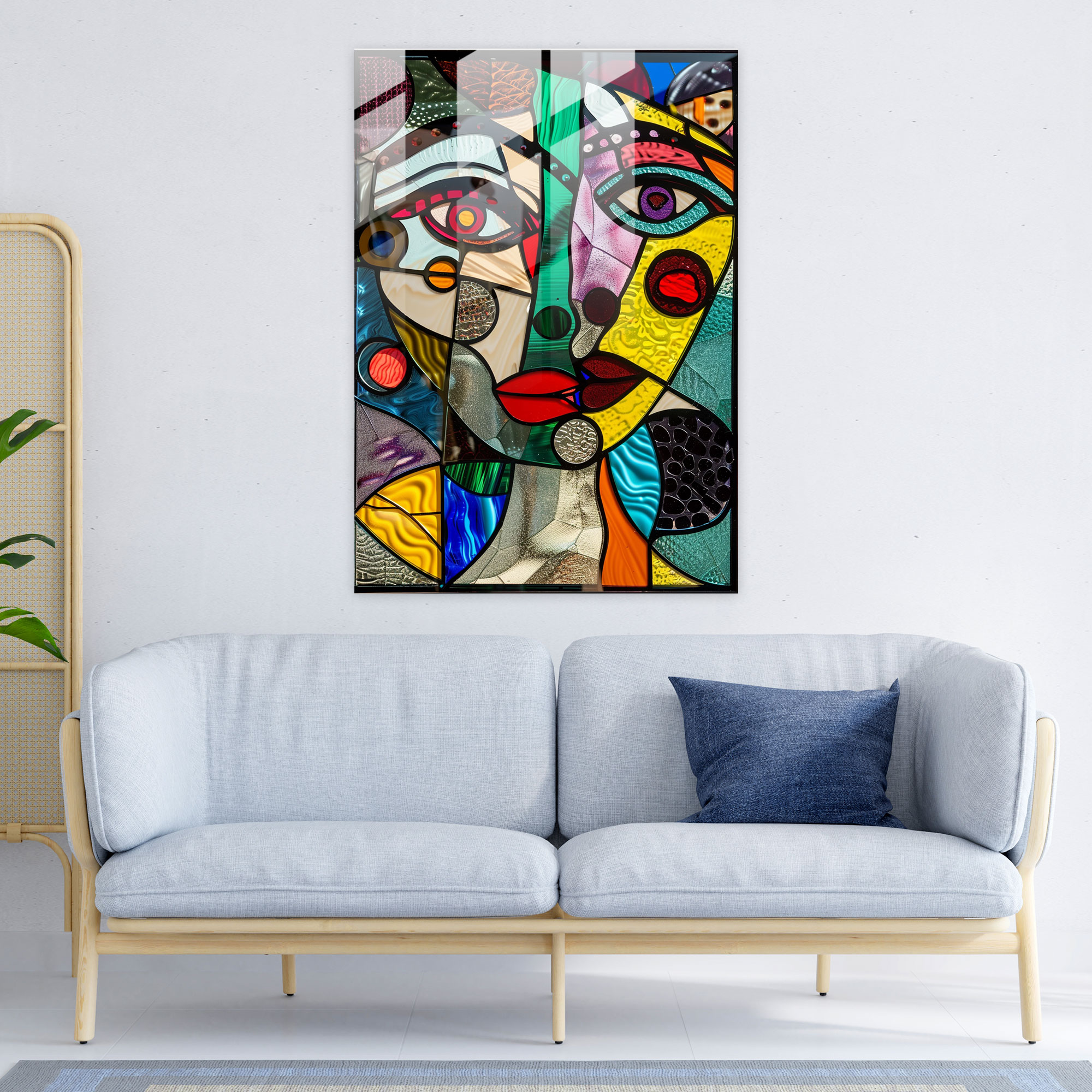 Picasso Faces Cubism Glass Print - Cubism, Glass Print, Glass Art, Modern Art