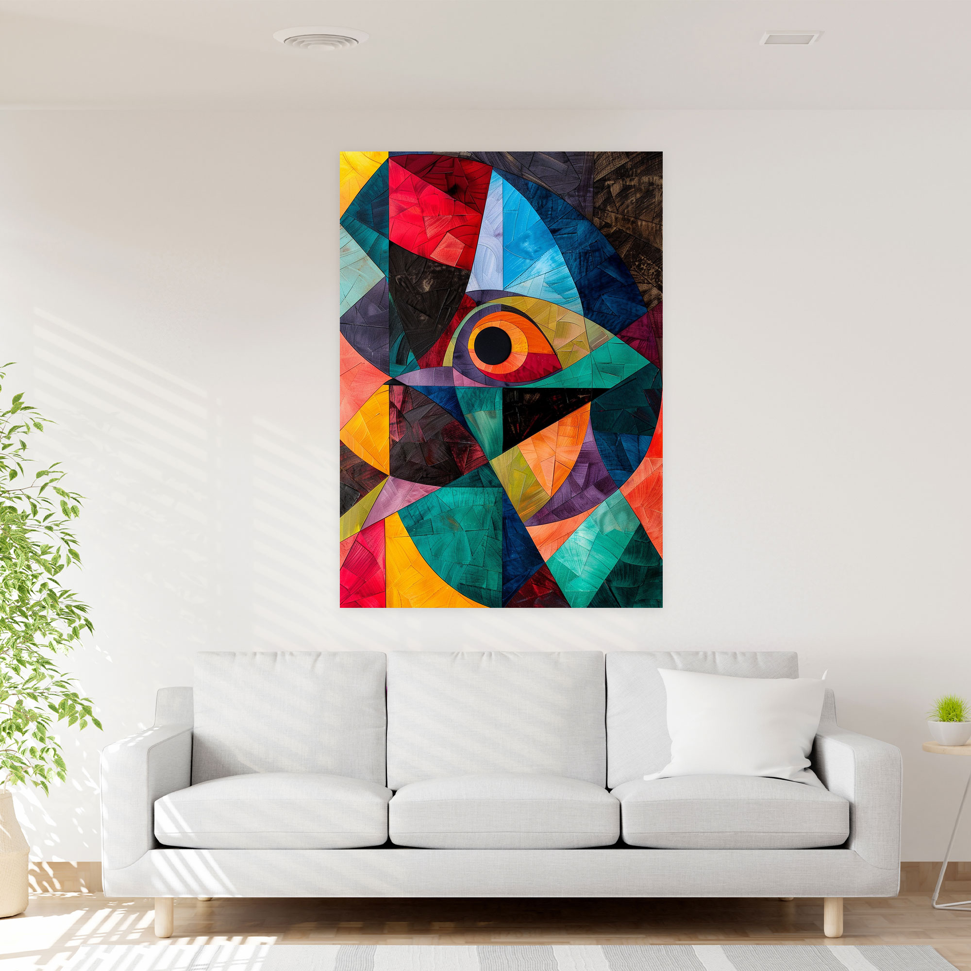 Cubism Vibrant Abstract Canvas Print - Cubism, Home Decoration, Cubism, Canvas
