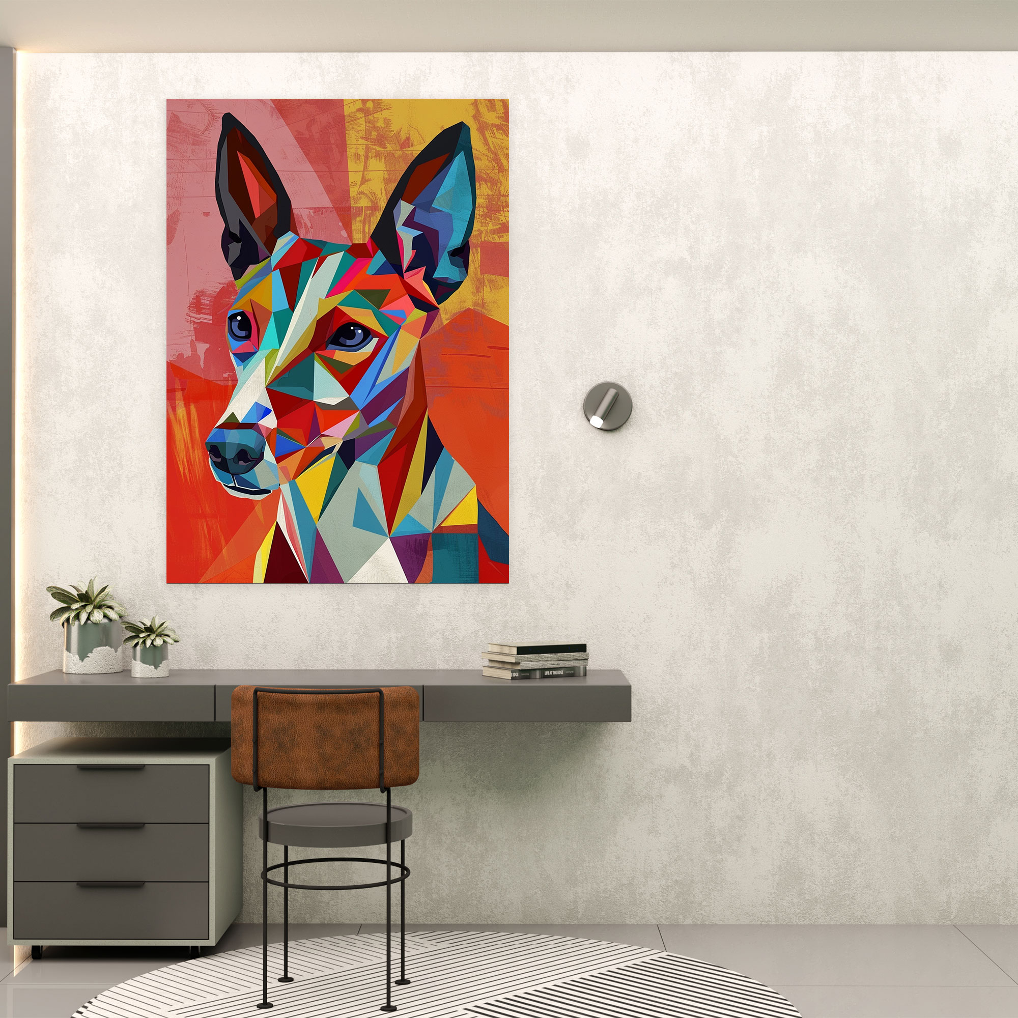 Colorful Geometric Animal Canvas Print - Cubism, Canvas Wall Art, Canvas, Home Decoration