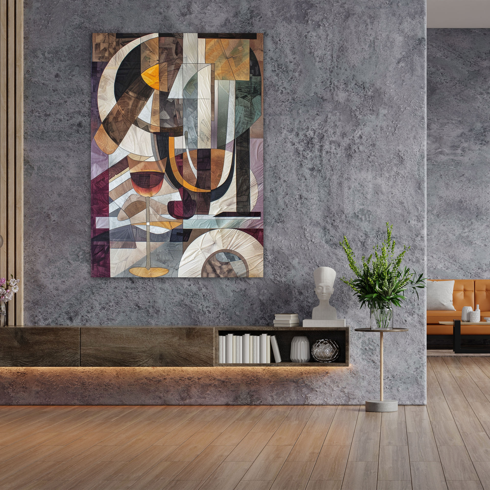 Muted Cubist Still Life Wall Art - Cubism, Home Decoration, Wall Decoration, Canvas