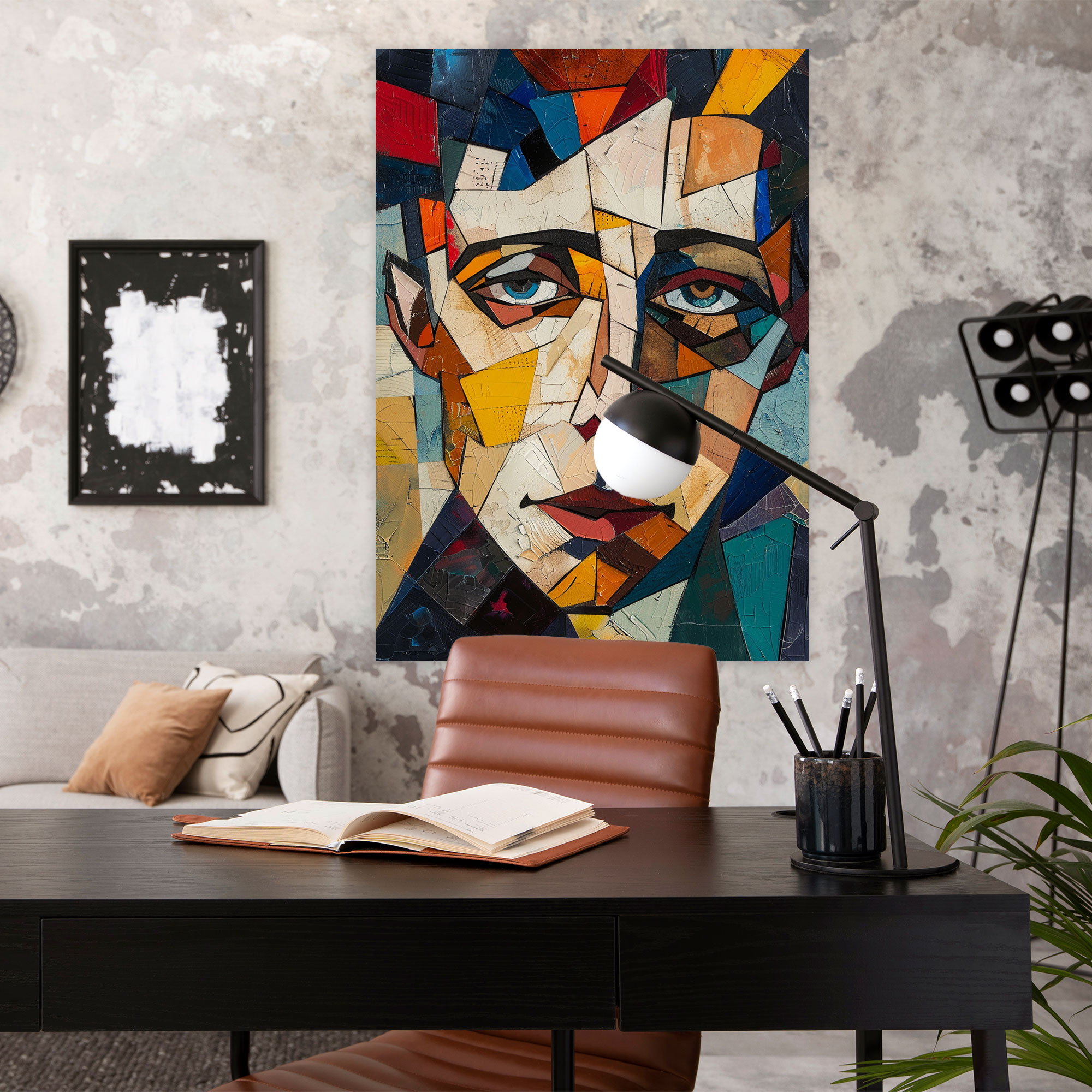 Primary Colors Cubist Portrait Canvas Print - Cubism, Cubism, Home Decoration, Wall Art