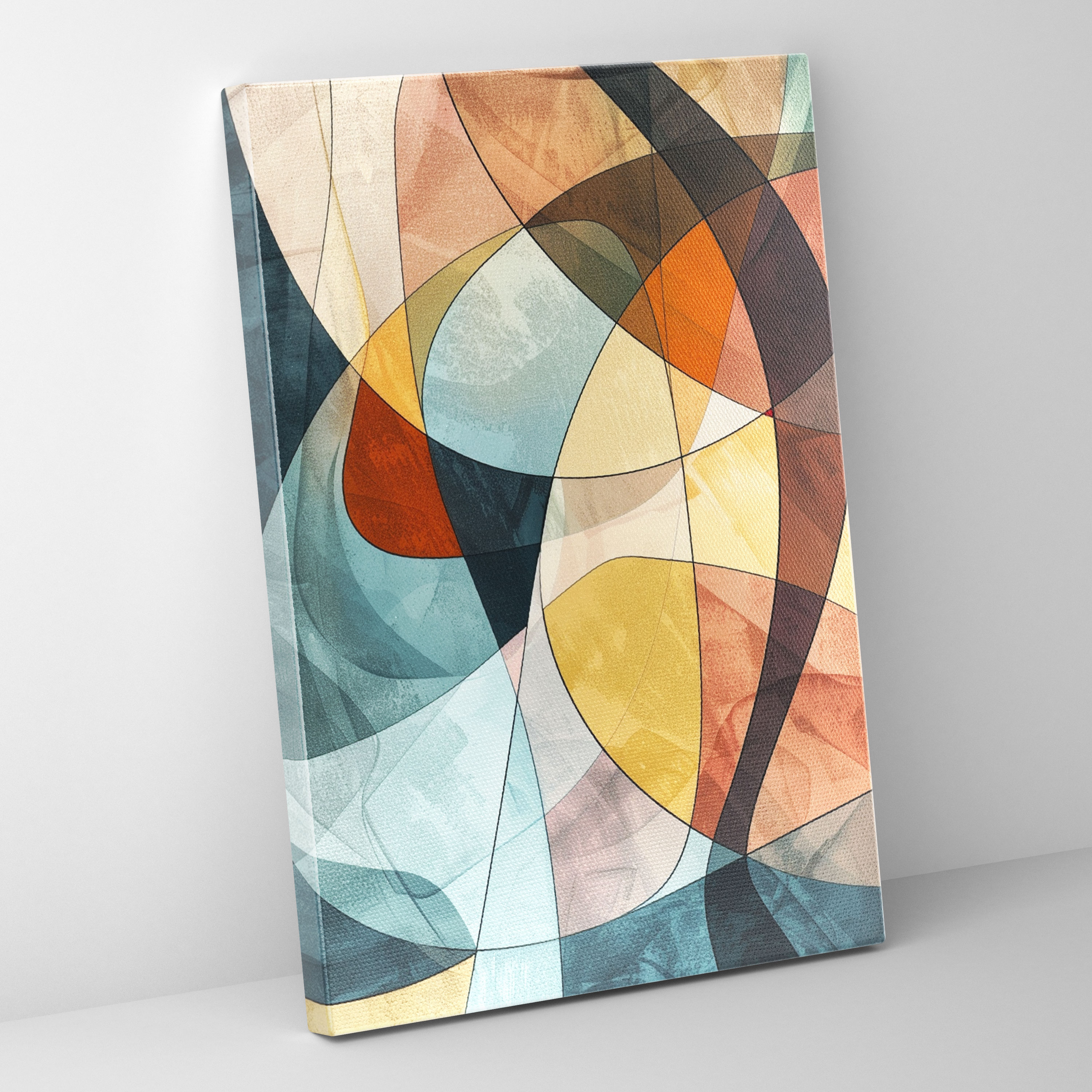 Pastel Abstract Cubism Canvas Print - Cubism, Cubism, Canvas, Wall Art