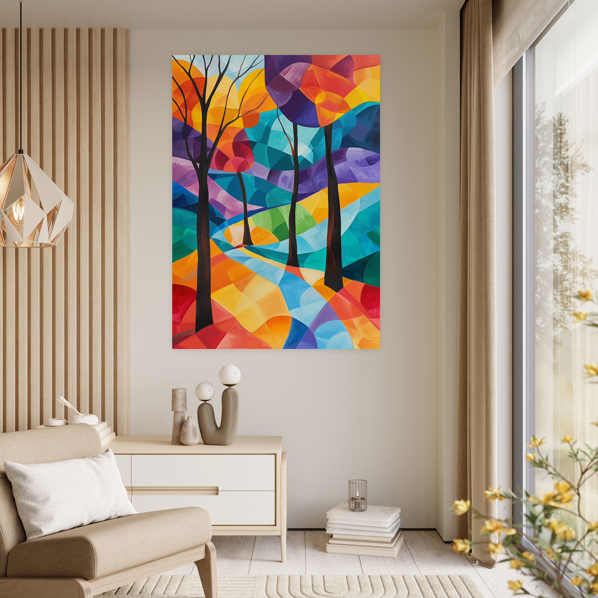 Cubism Landscape Canvas Print - Cubism, Canvas, Cubism, Home Decoration