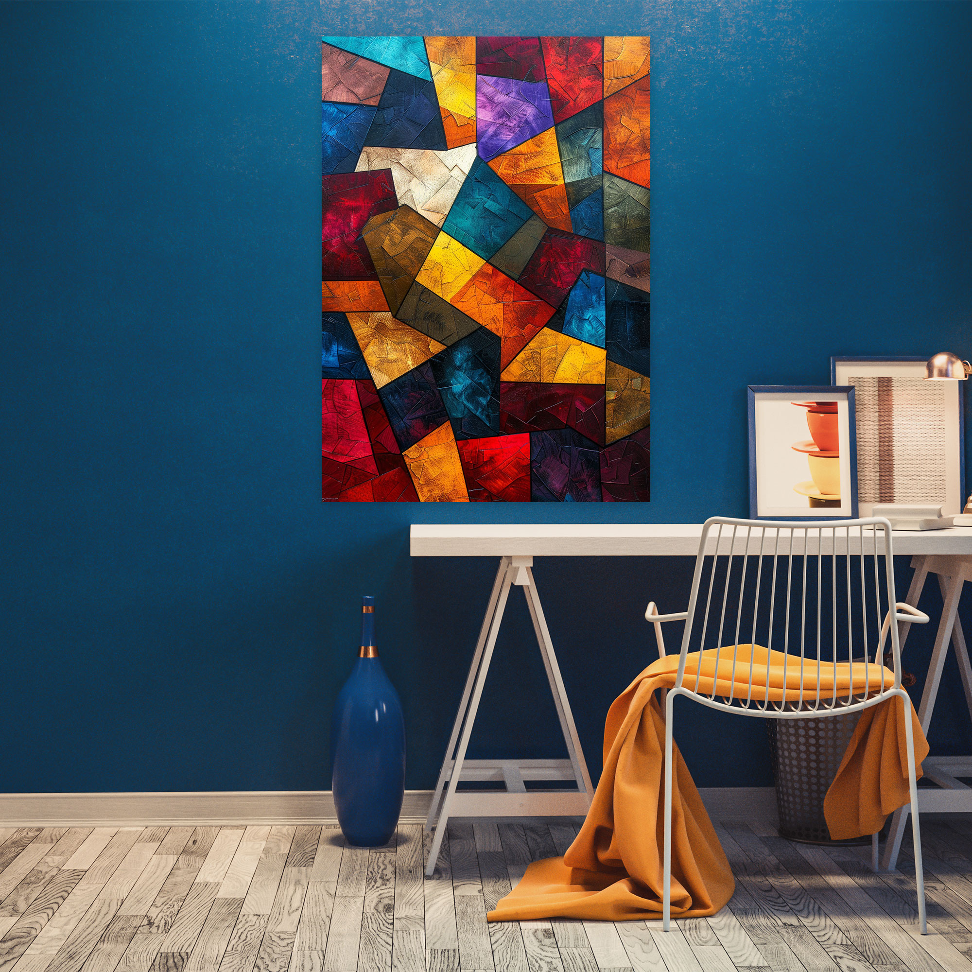 Vibrant Cubism Wall Decoration - Cubism, Canvas, Wall Art, Home Decoration