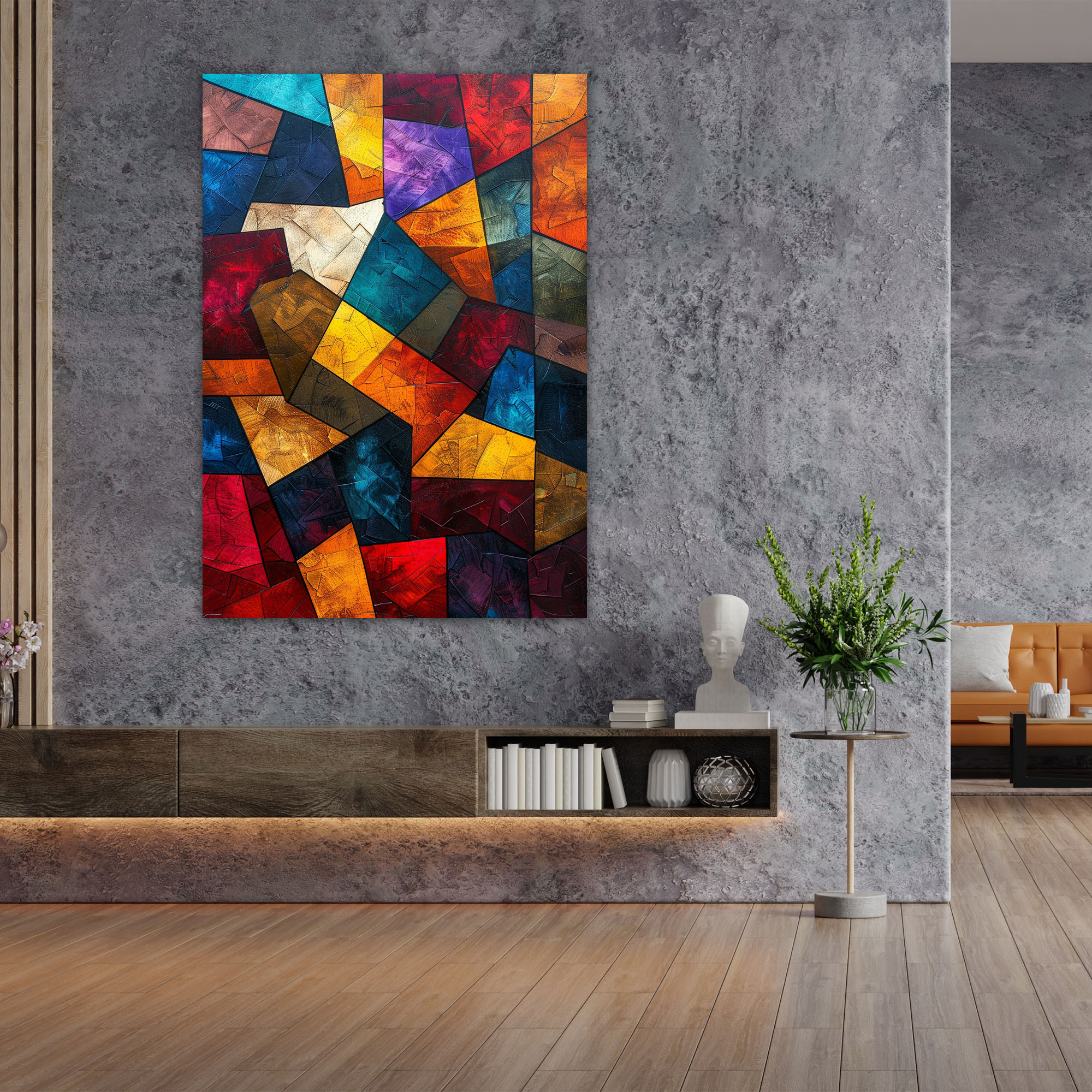 Vibrant Cubism Wall Decoration - Cubism, Canvas, Wall Art, Home Decoration