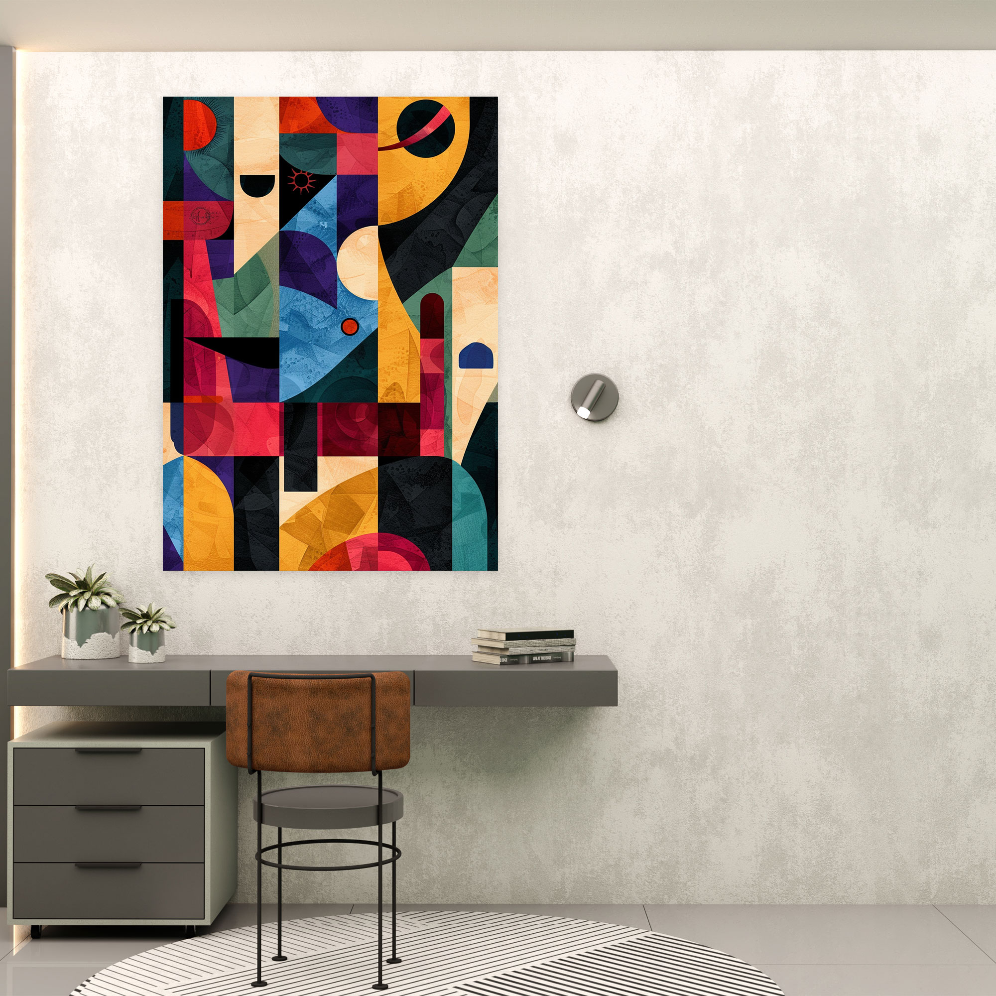 Cubism Geometric Canvas Print - Cubism, Canvas Wall Art, Cubism, Vibrant Colors