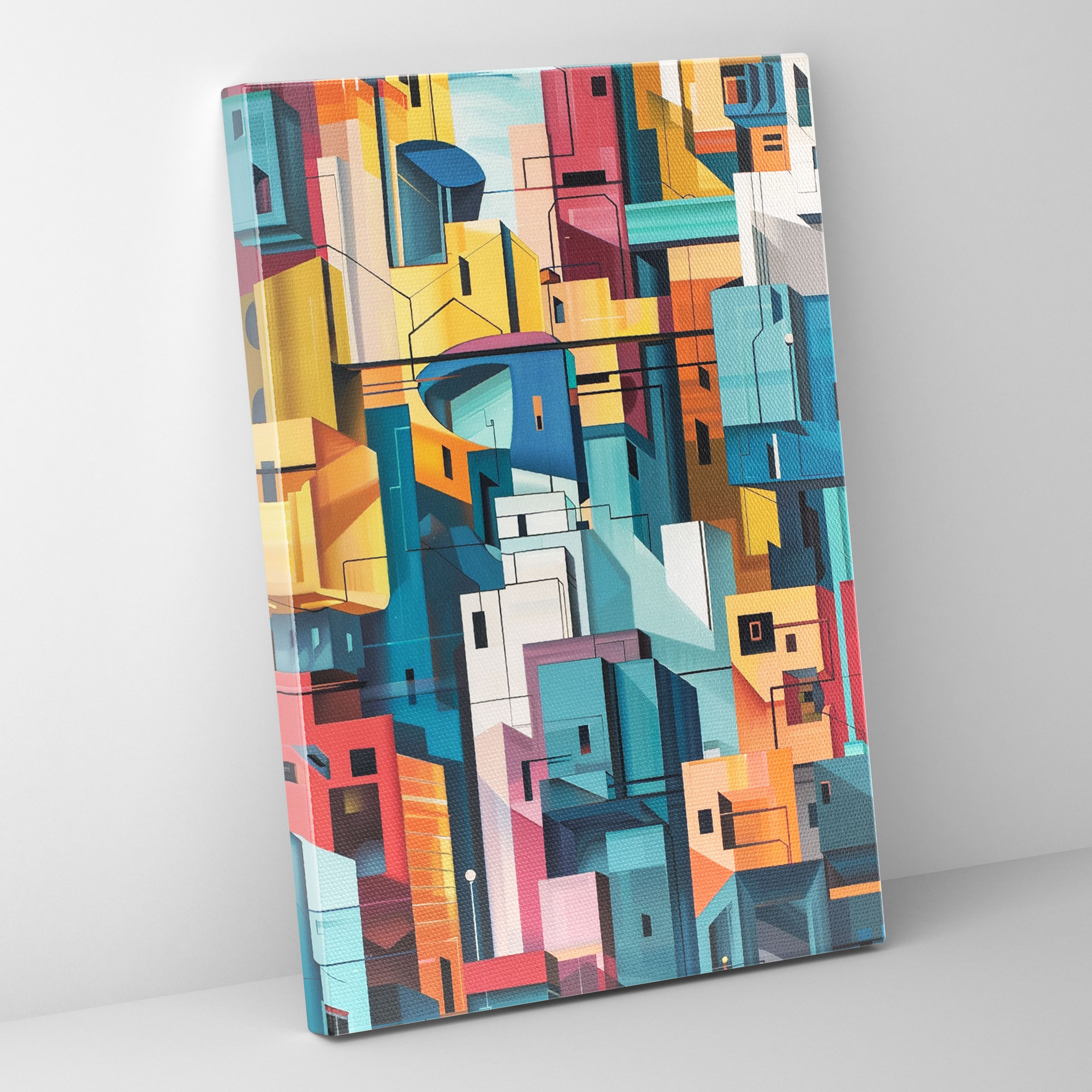 Cubism Cityscape Canvas Print - Cubism, Wall Art, Cityscape, Home Decoration