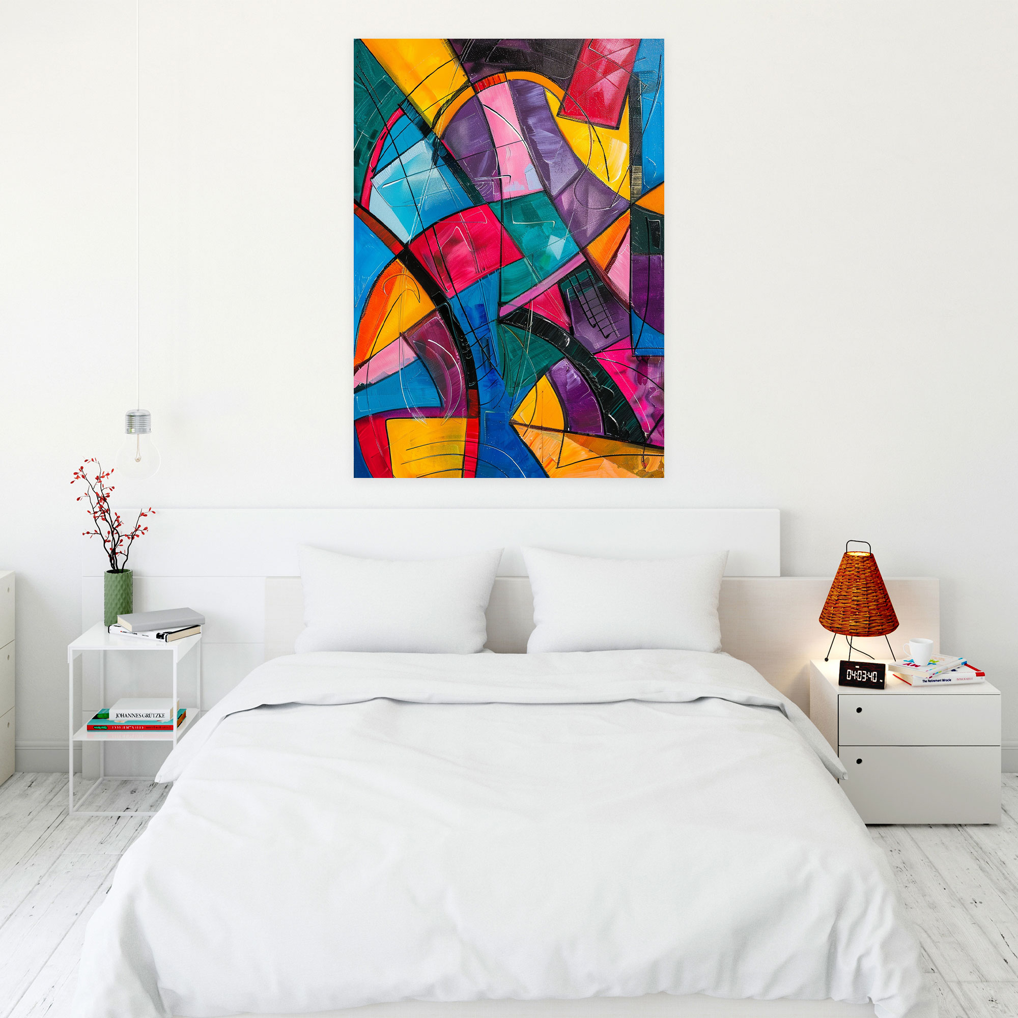 Urban Cubism Wall Decoration - Cubism, Cubism, Vibrant Hues, Canvas