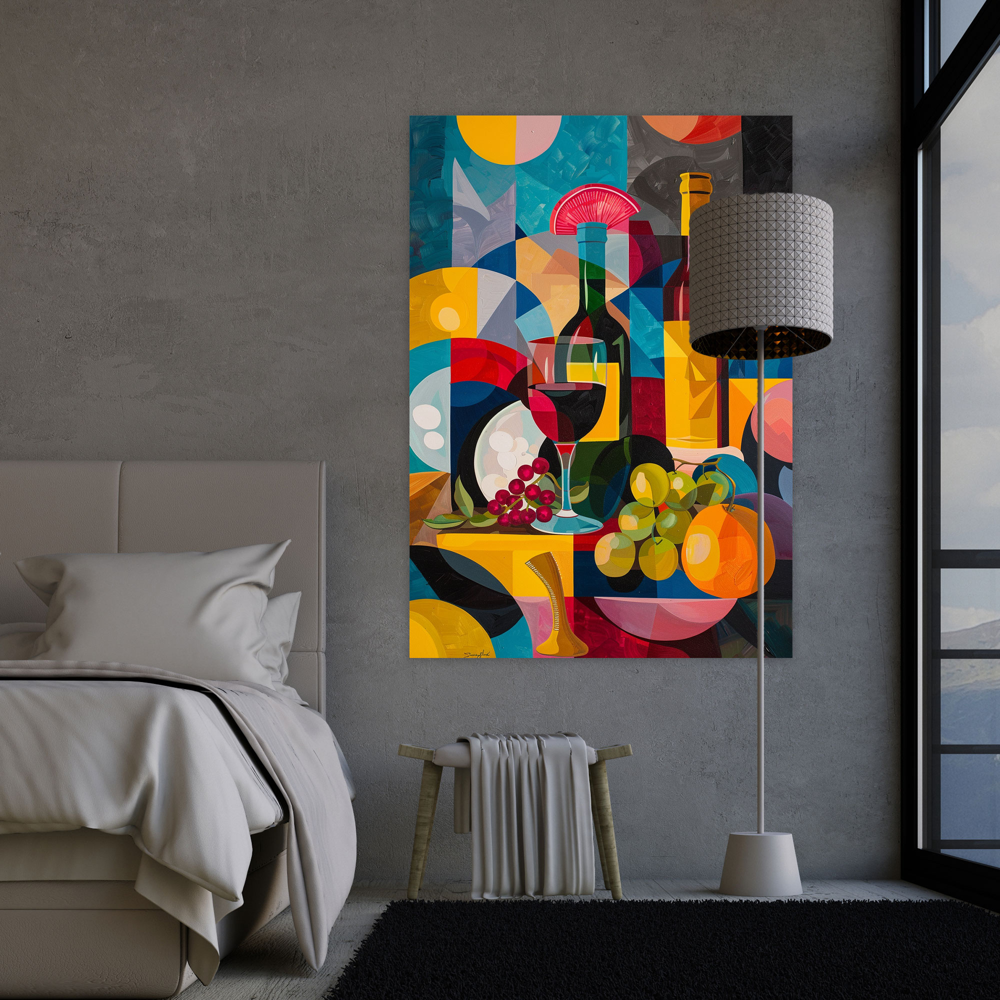 Vibrant Cubism Canvas Print - Cubism, Vibrant Colors, Wall Art, Home Decoration
