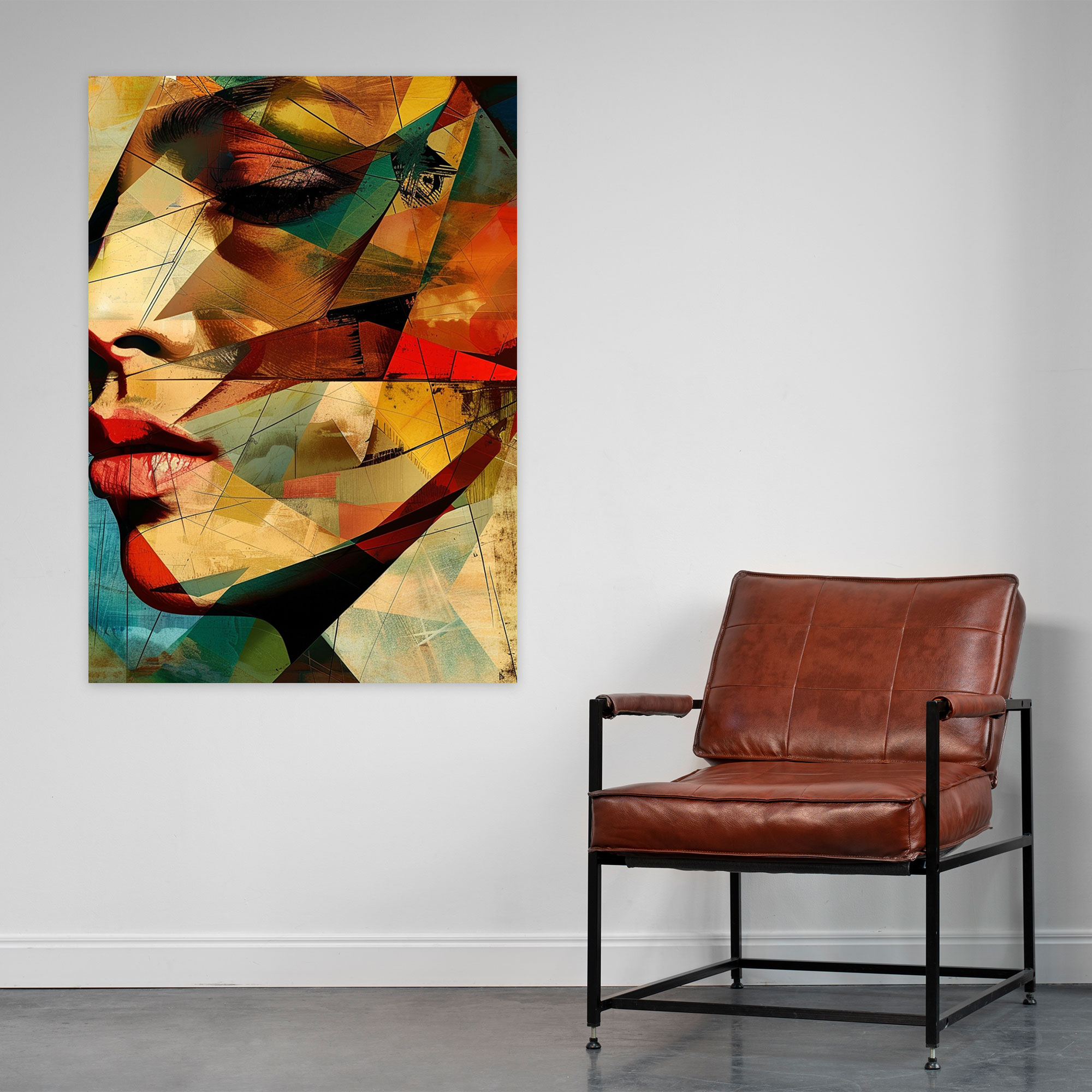 Distorted Portrait Cubism Canvas Print - Cubism, Canvas Print, Canvas Wall Art, Home Decoration