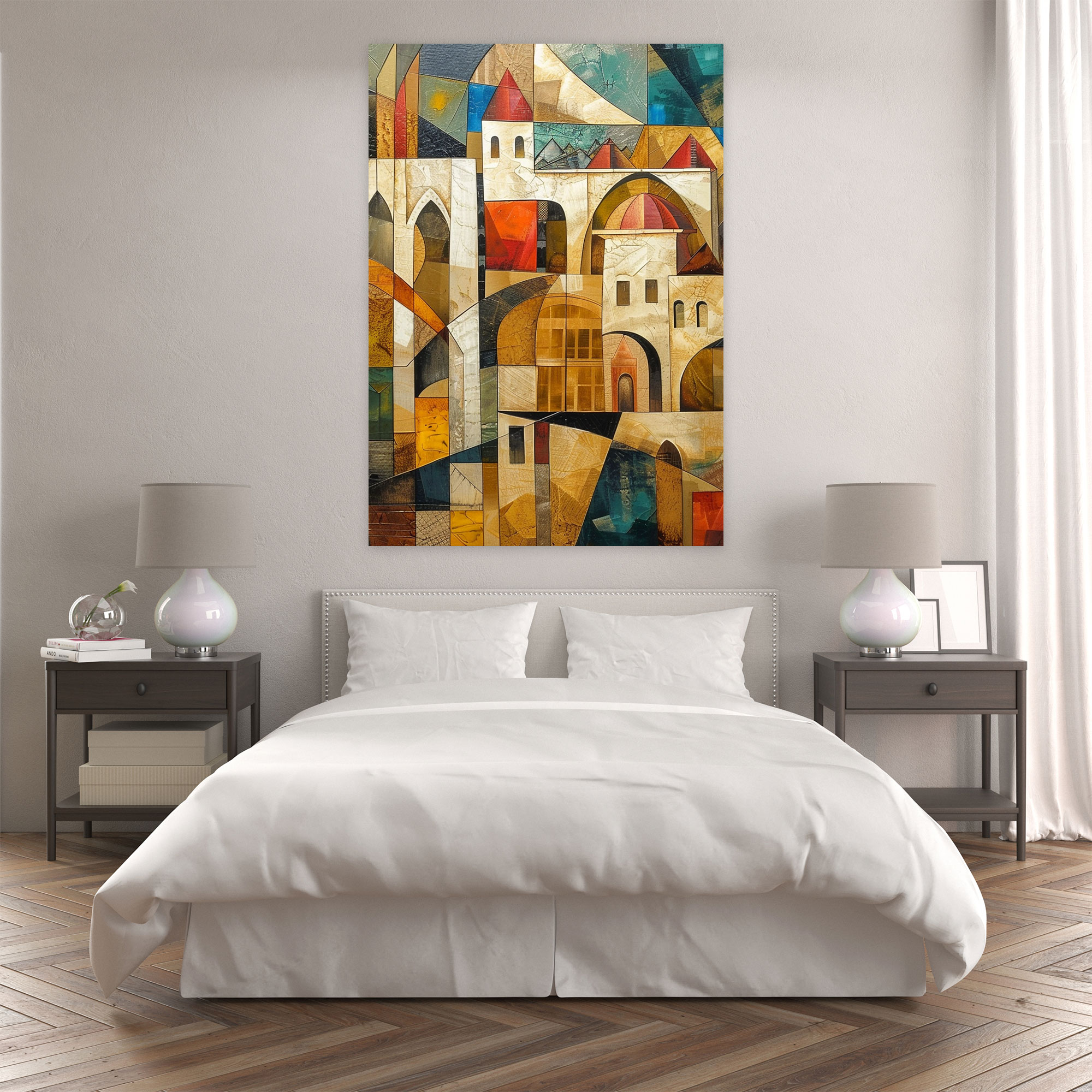 Architectural Cubism City Wall Art - Cubism, Cubism, Home Decoration, Wall Decoration