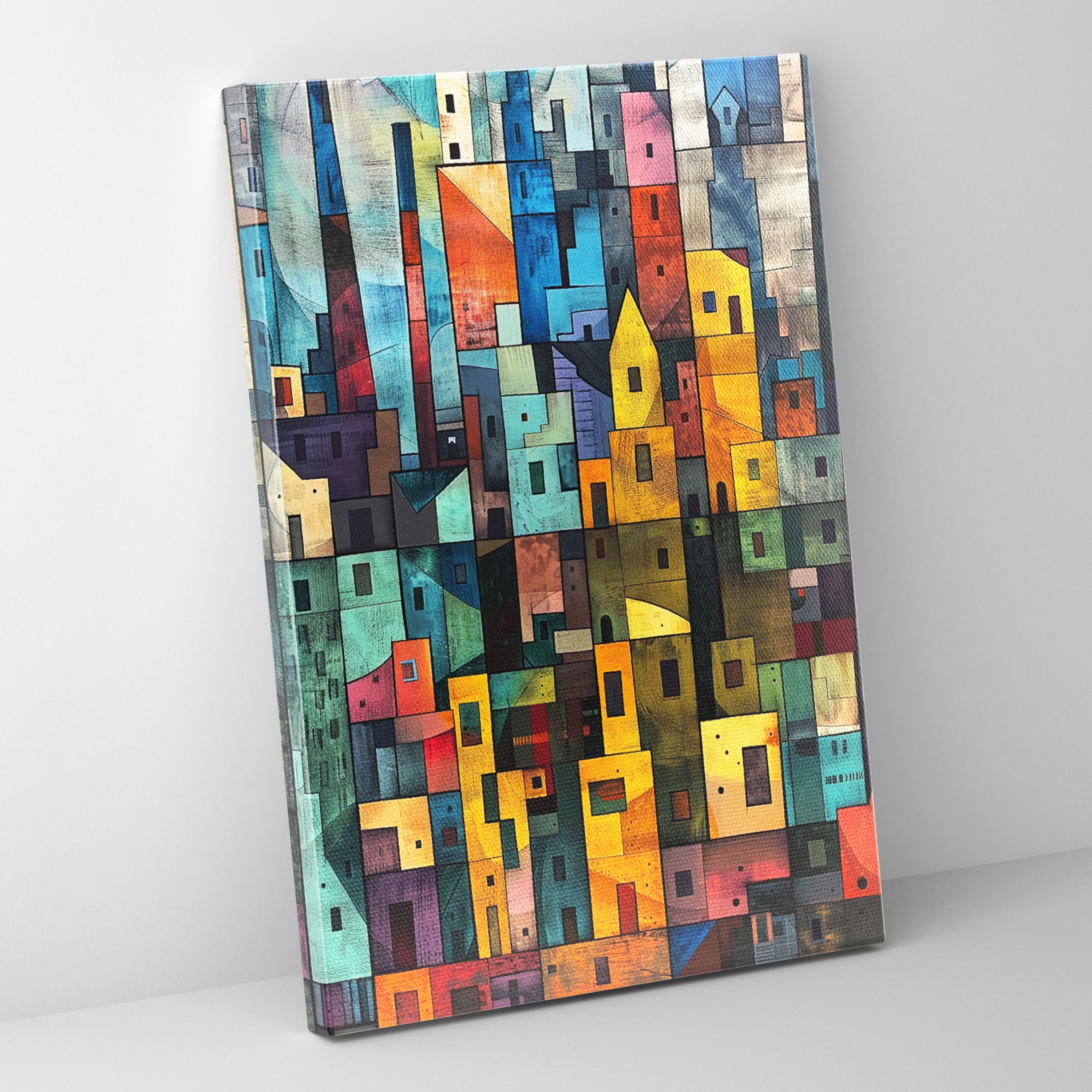 Cubism Geometric Shapes Canvas Print - Cubism, Canvas Print, Wall Art, Cubism