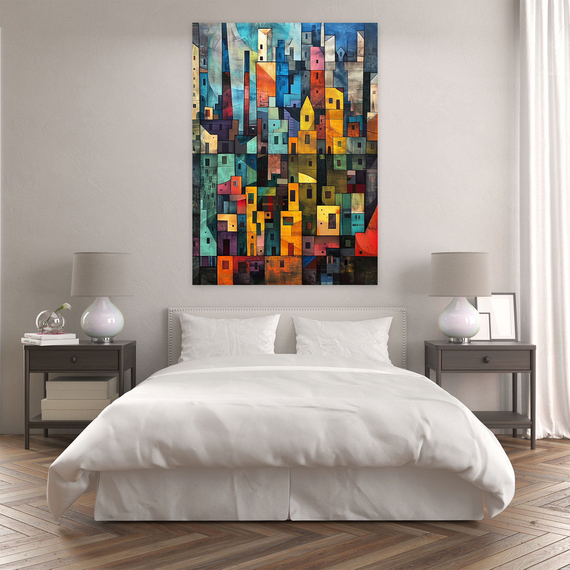 Cubism Geometric Shapes Canvas Print - Cubism, Canvas Print, Wall Art, Cubism