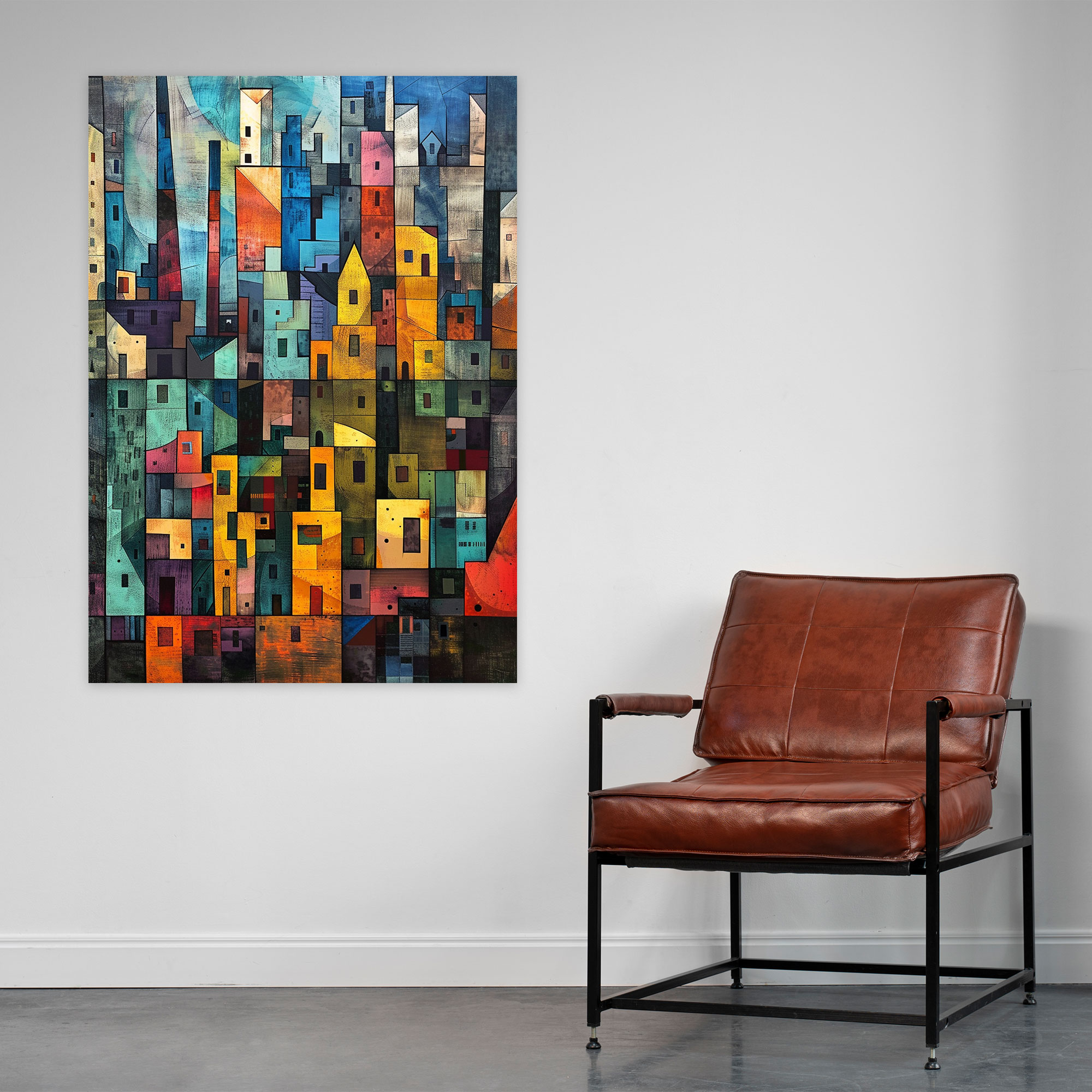 Cubism Geometric Shapes Canvas Print - Cubism, Canvas Print, Wall Art, Cubism