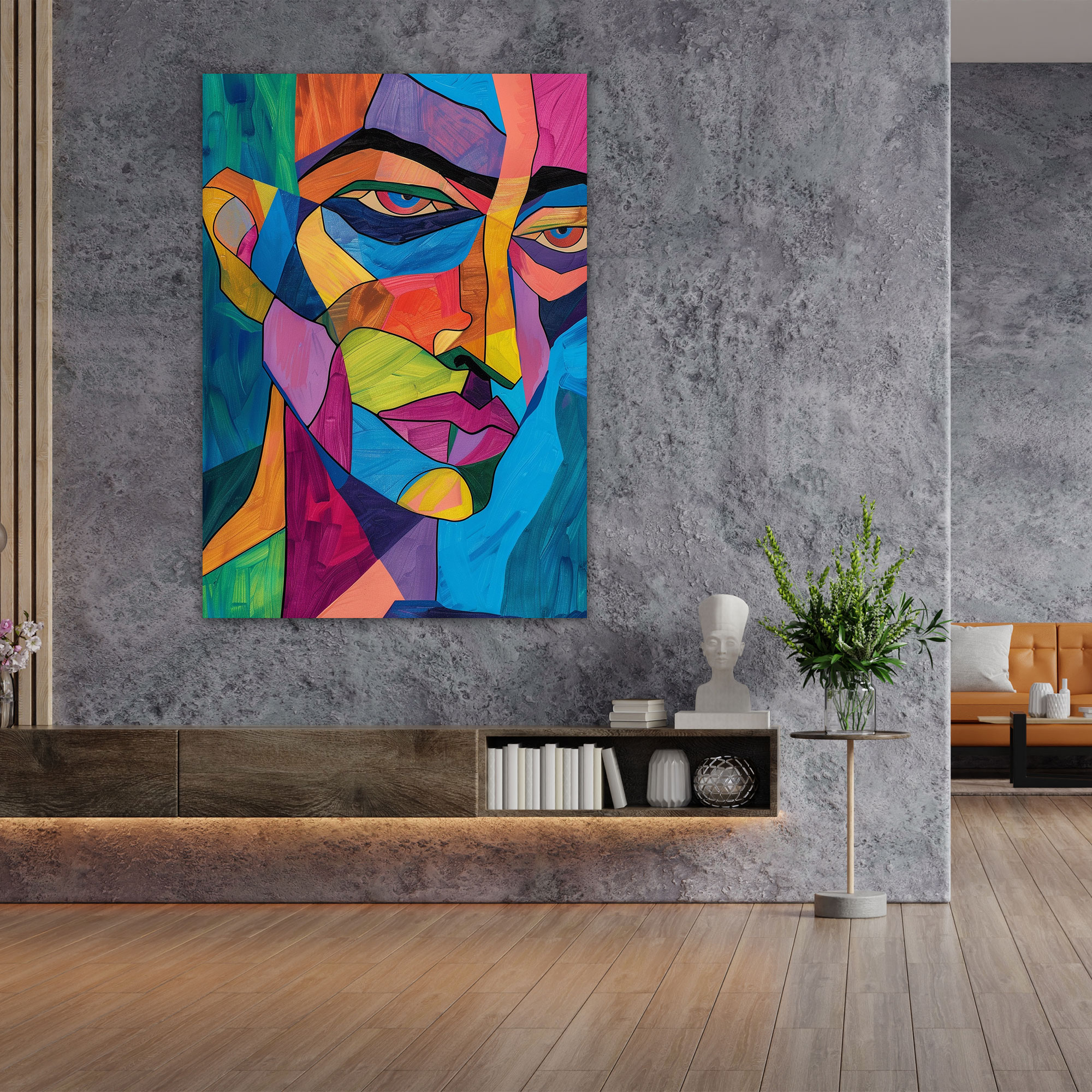 Picasso Inspired Portrait Wall Art - Cubism, Canvas, Canvas Wall Art, Wall Art