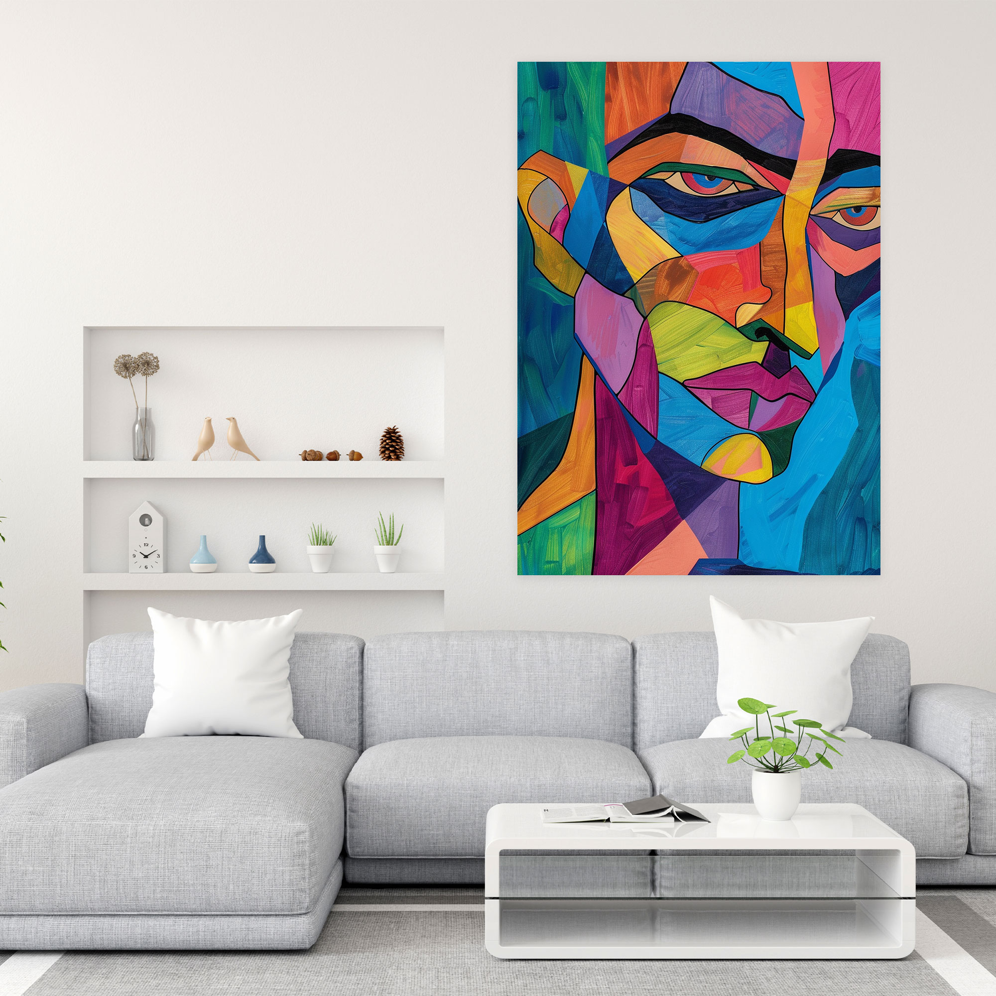 Picasso Inspired Portrait Wall Art - Cubism, Canvas, Canvas Wall Art, Wall Art