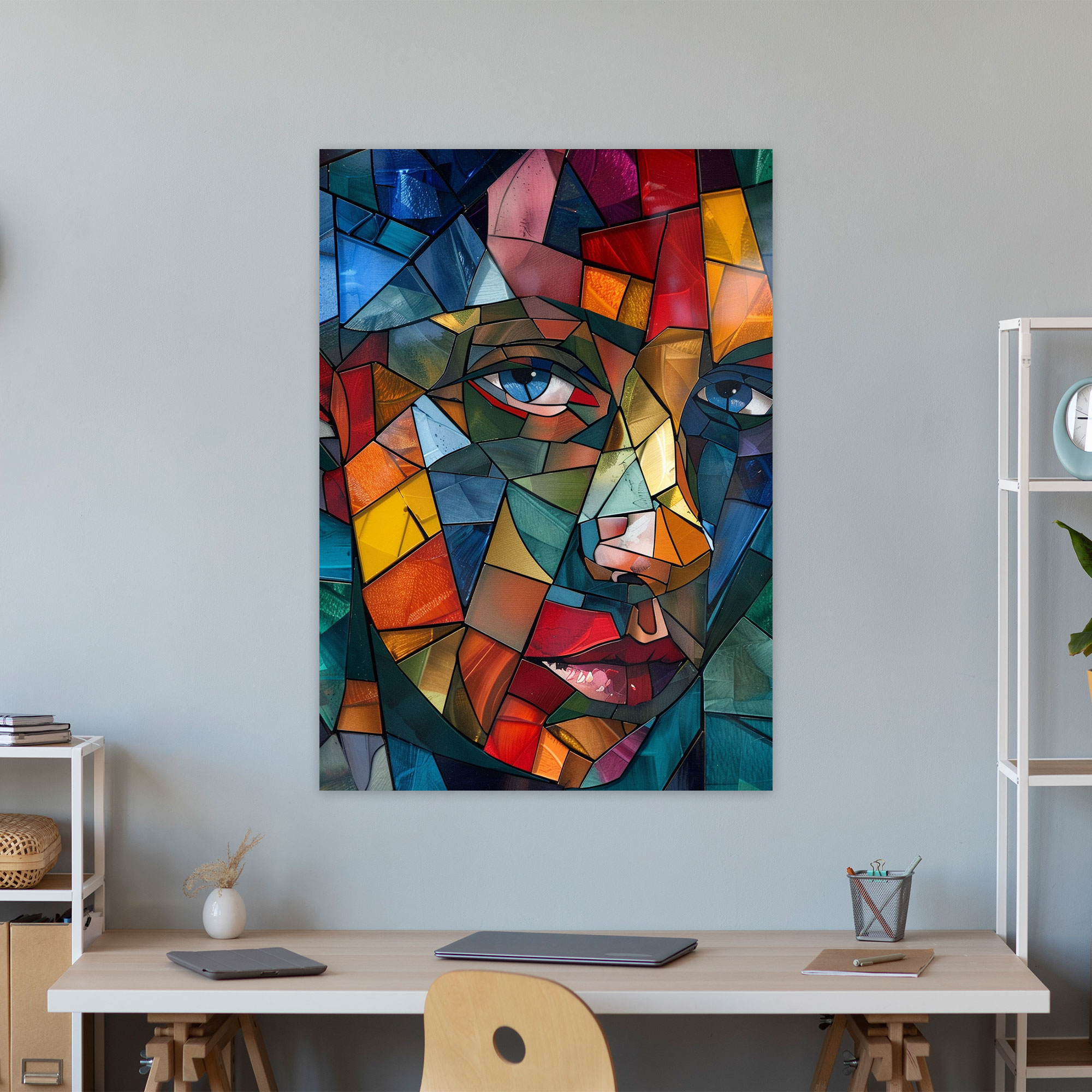 Fragmented Face Cubism Wall Art - Cubism, Home Decoration, Canvas, Wall Art