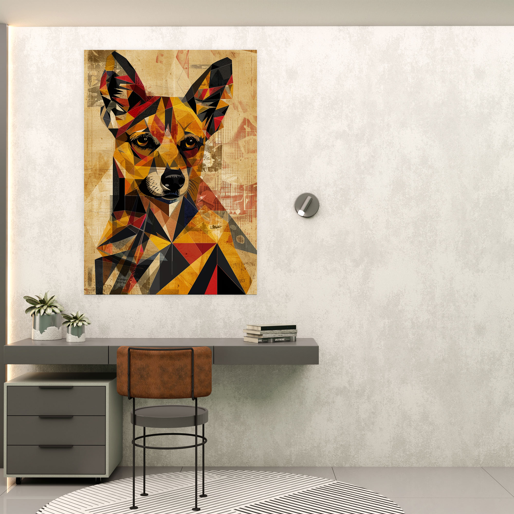 Geometric Animal Portrait Canvas Print - Cubism, Wall Art, Cubism, Canvas