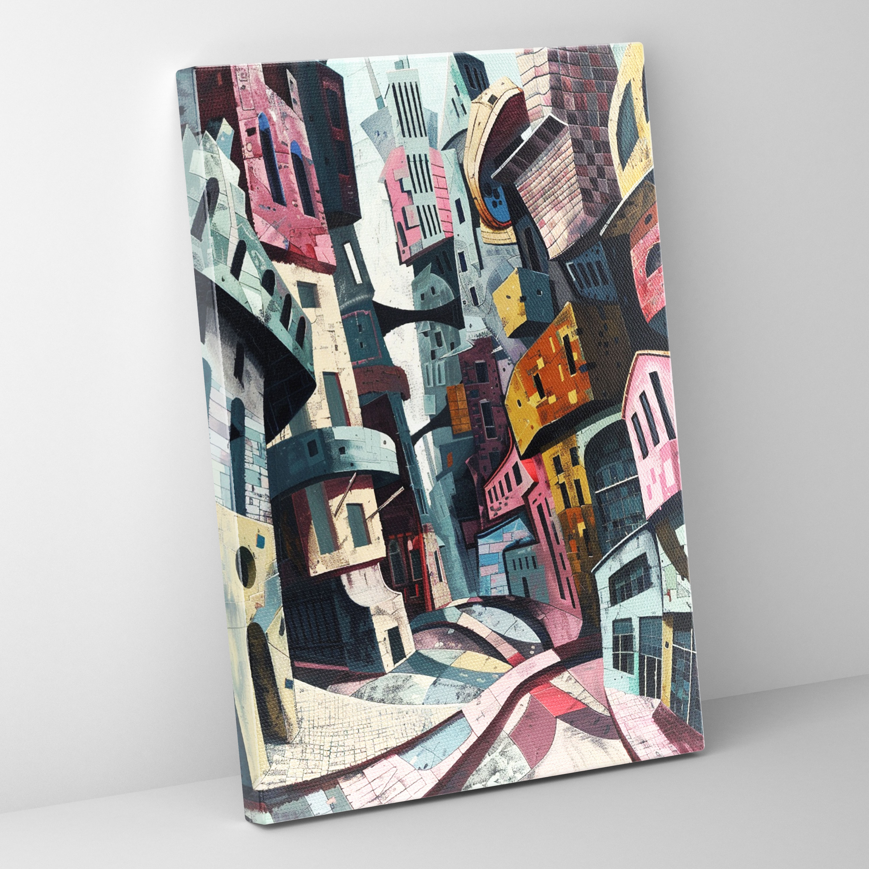 Surreal Urban Cubism Wall Art - Cubism, Canvas Wall Art, Home Decoration, Wall Decoration