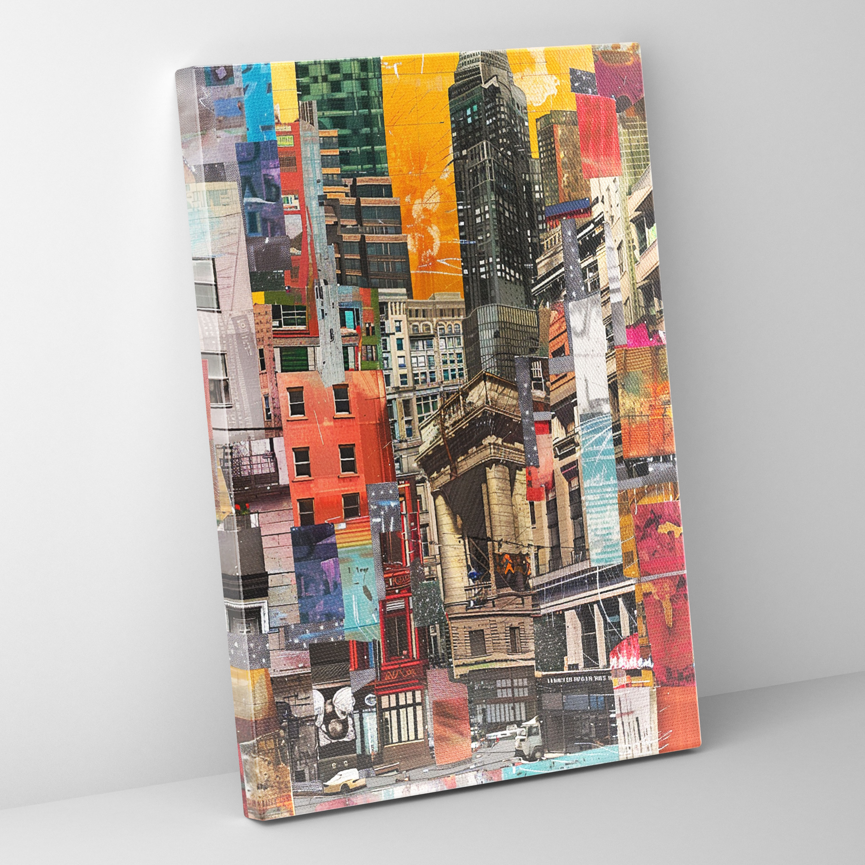 Cubism Cityscape Canvas Print - Cubism, Home Decoration, Canvas, Canvas Wall Art