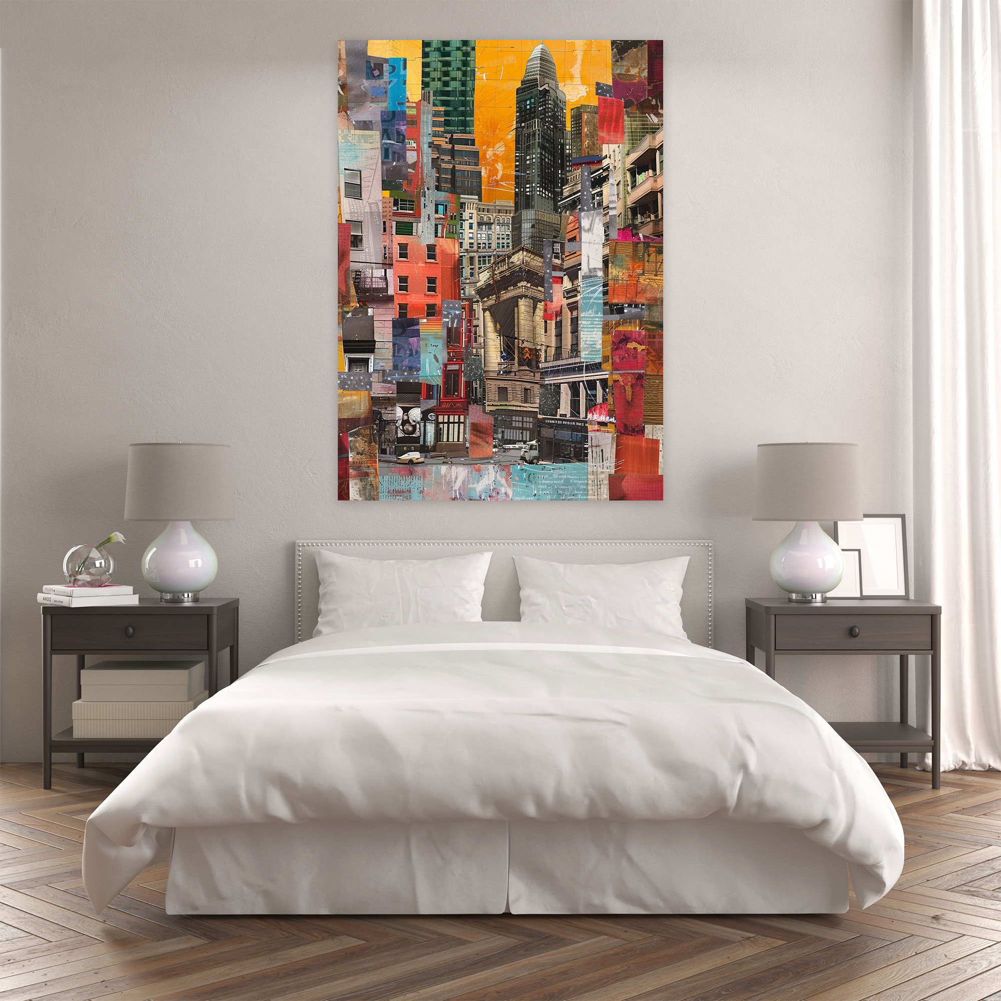 Cubism Cityscape Canvas Print - Cubism, Home Decoration, Canvas, Canvas Wall Art